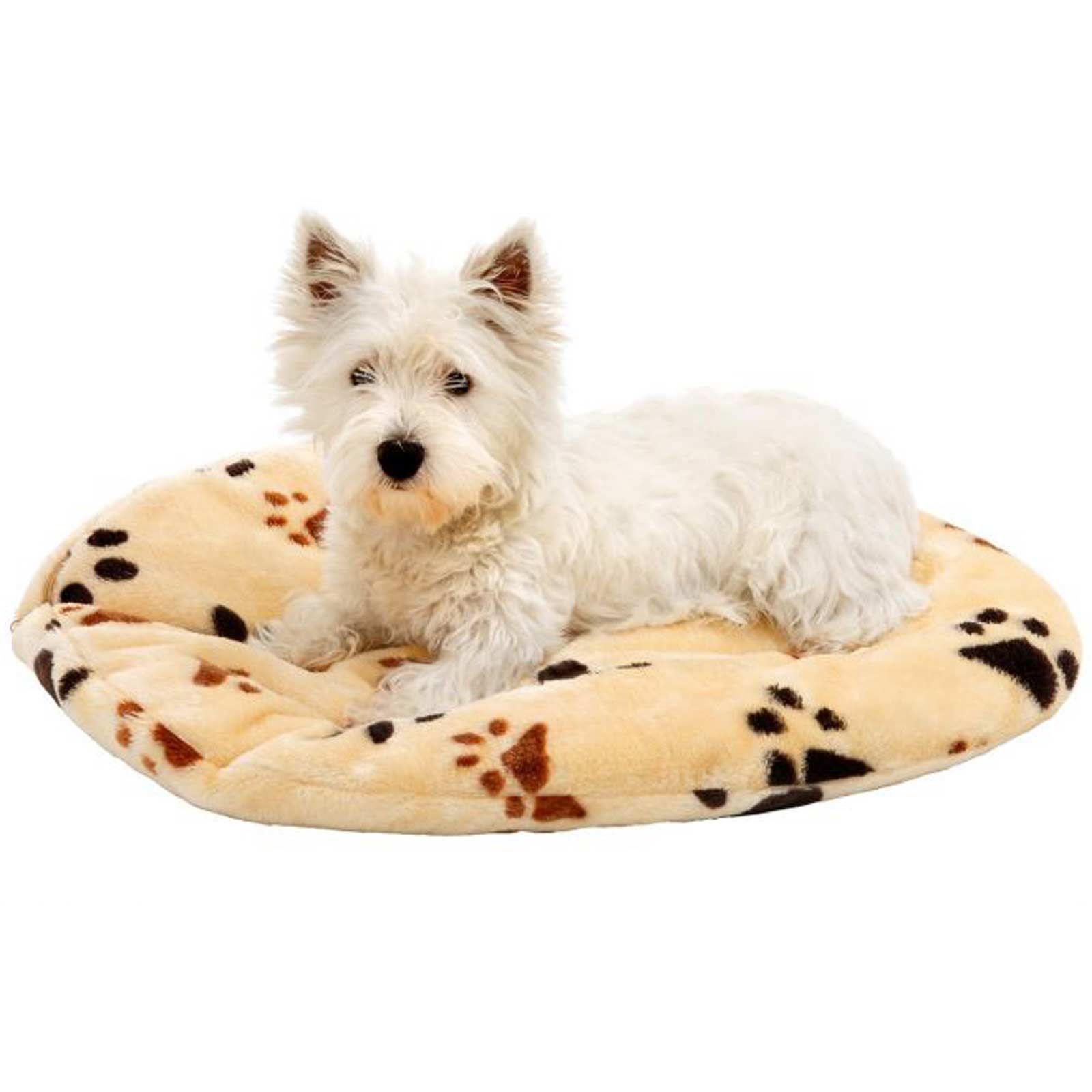 Coussin pour chien piste ronde 80 x 62 x 4 cm beige