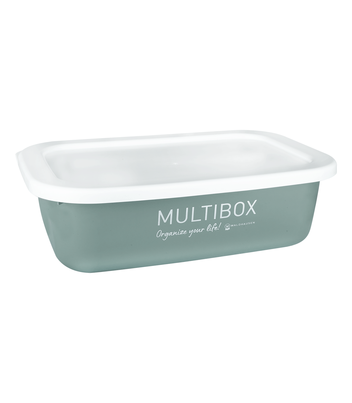 Waldhausen Multibox "Organisez votre vie !" avec couvercle, 3 L, gui vert
