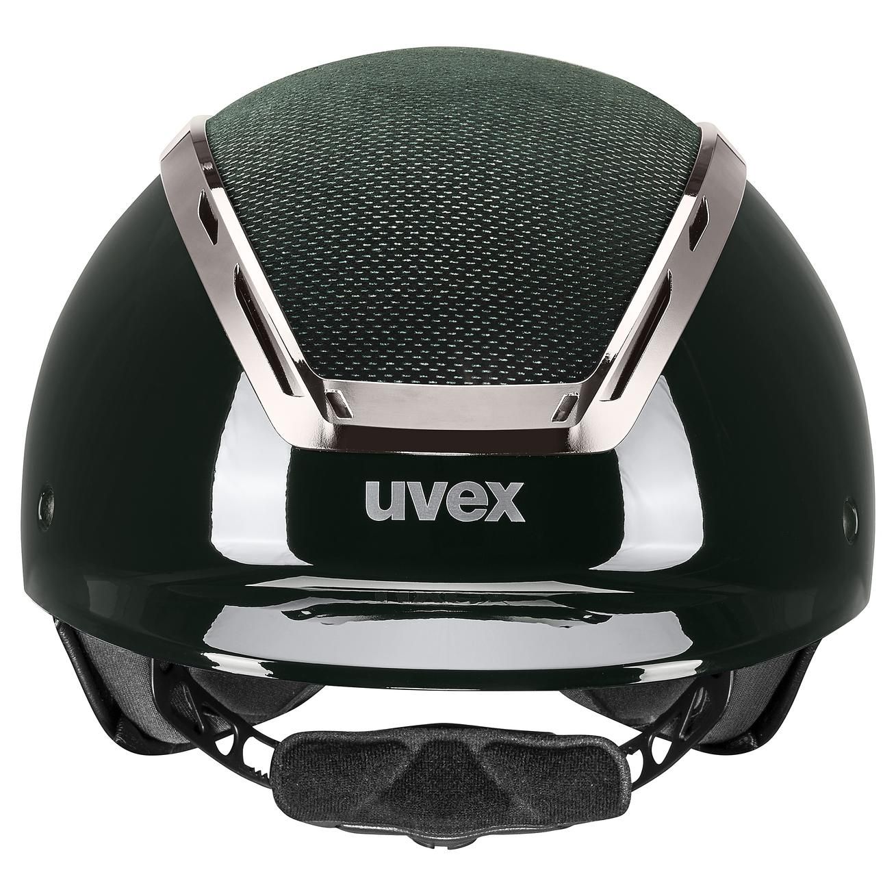 casque d'équitation uvex exxeed elegance, malachite, vue de face
