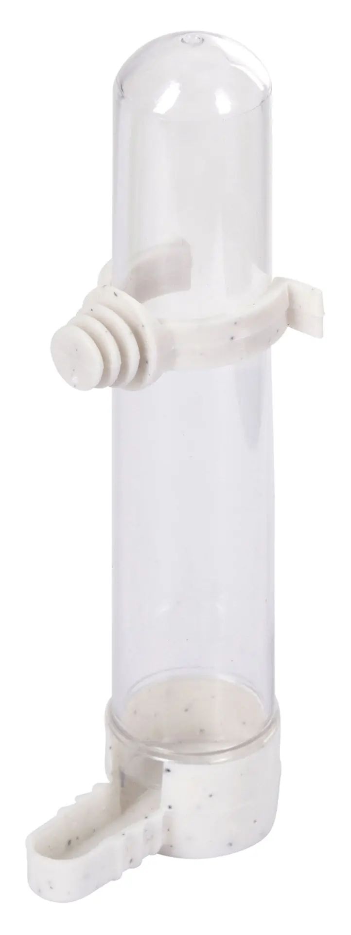 Abbeveratoio Kerbl Pet per gabbie, 15 cm, 65 ml, con supporto ad aggancio, vista frontale, supporto