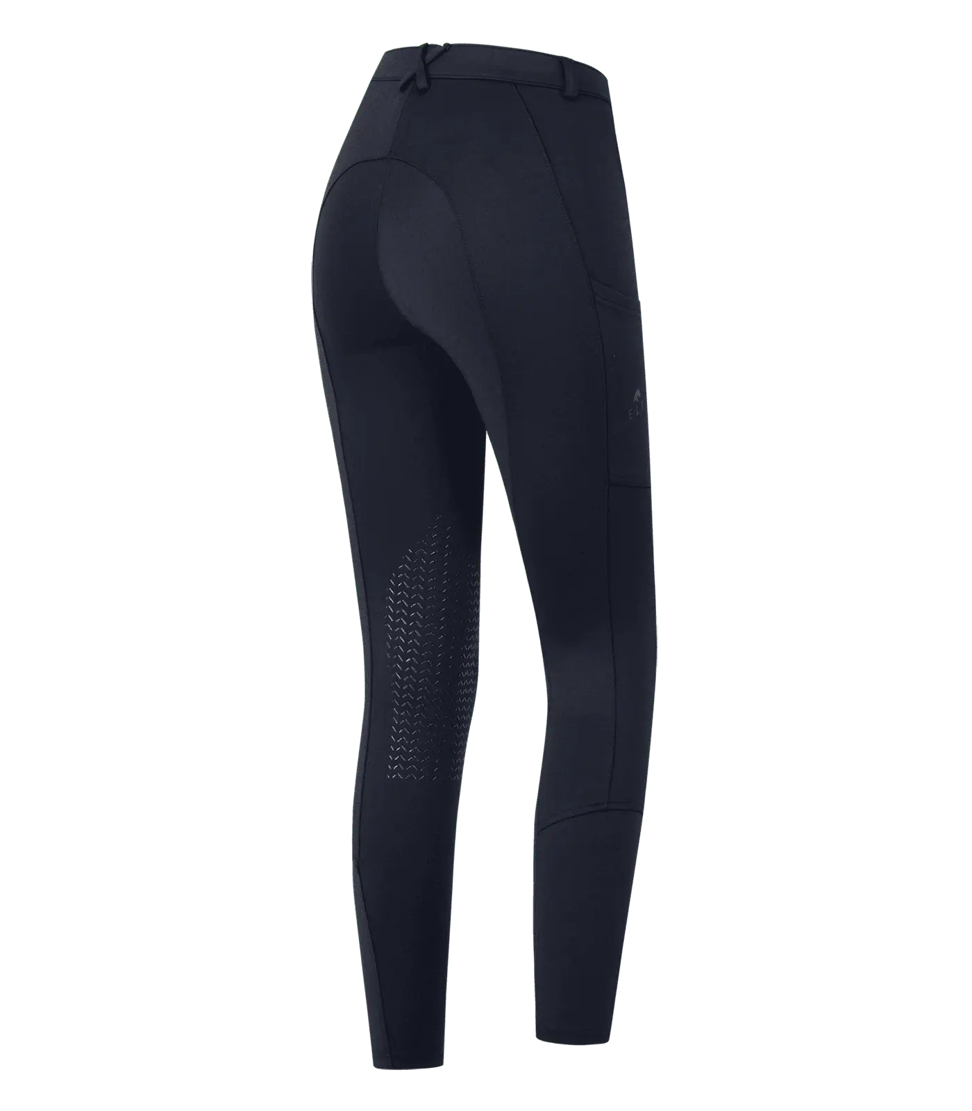 Pantalon d'équitation ELT Essential genou silicone, enfant, bleu marine, bleu profond, 140
