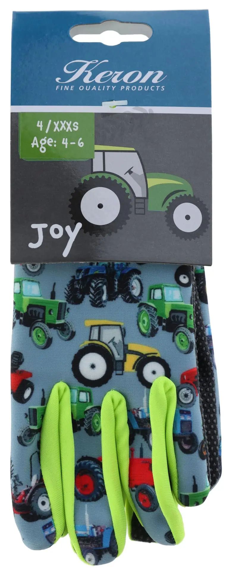 Kinderhandschuh Joy, Strickbund, Traktormuster, 4-6 Jahre