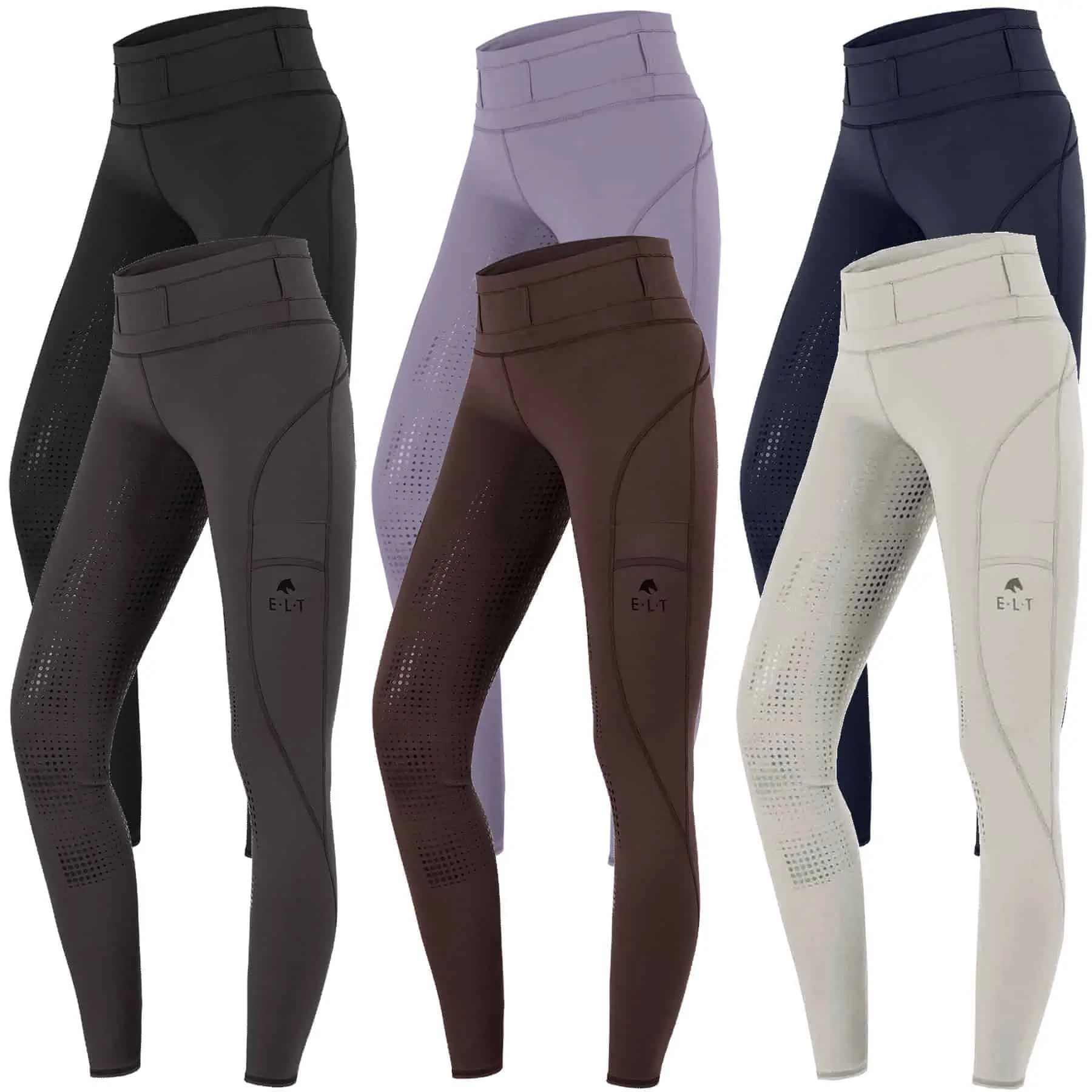 ELT Reitleggings High Waist Hanna, Kompression & Silikon-Vollbesatz, schlamm 46
