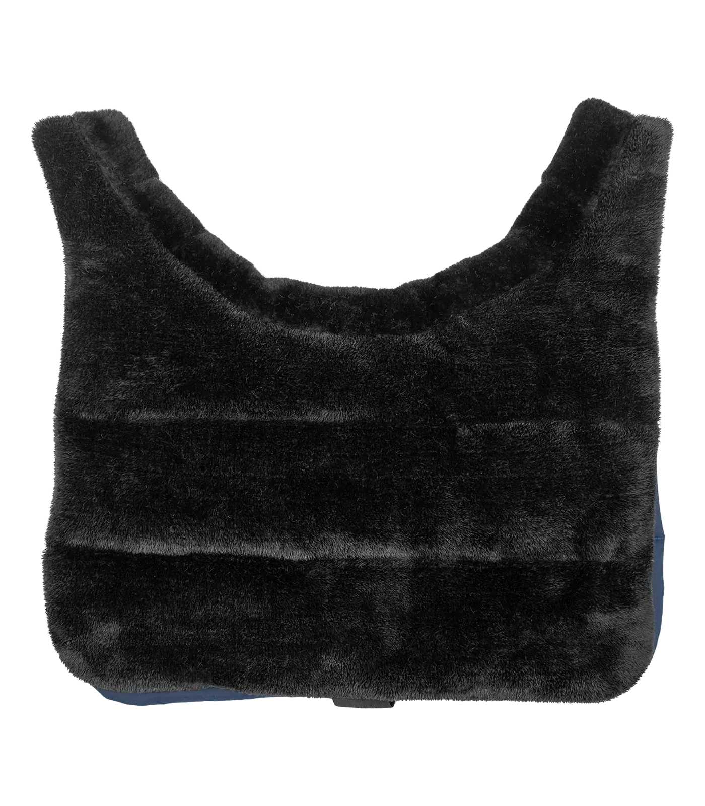 Protège-poitrail Waldhausen pour cheval, bordure fausse fourrure, bleu nuit