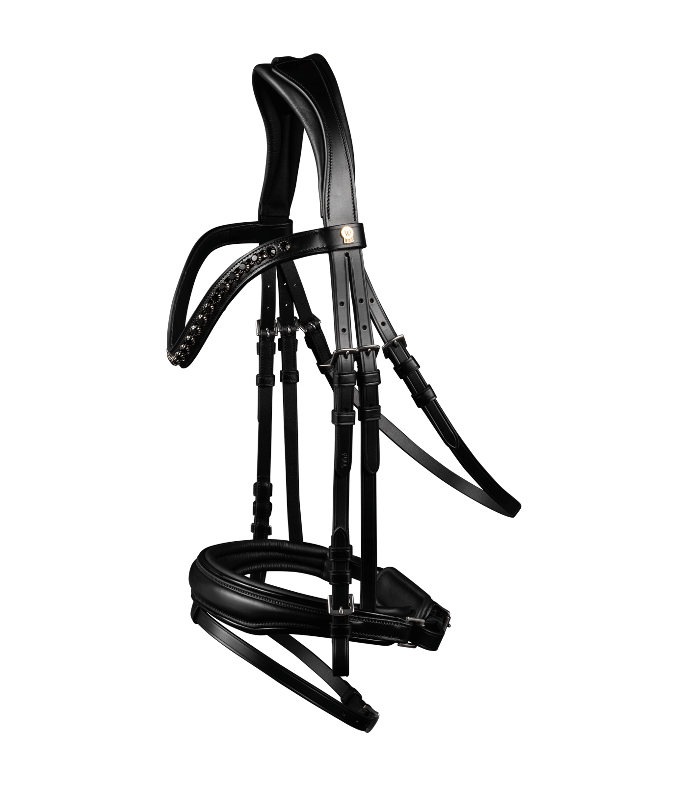 Waldhausen S-Line Blackshine kantár, fekete, FULL