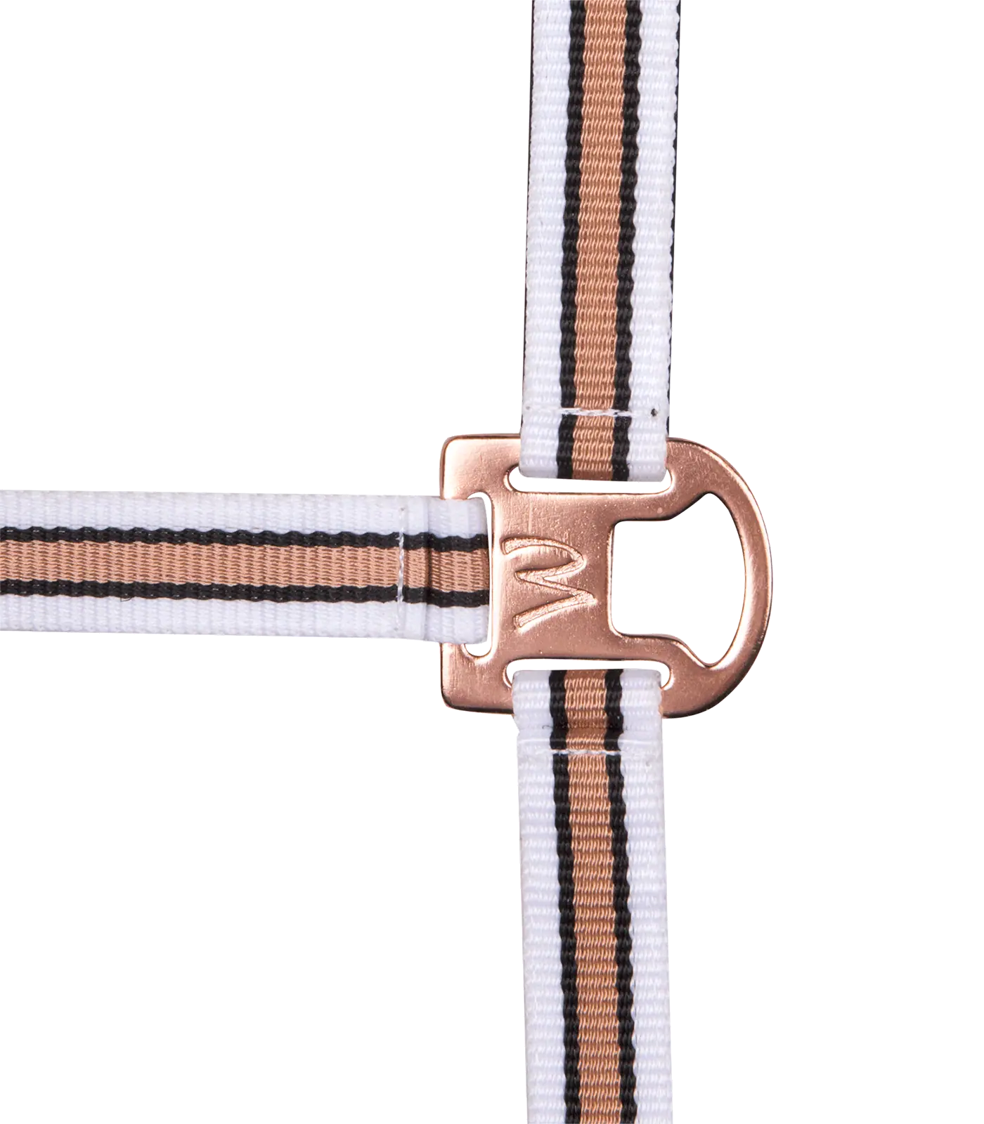 Licol Waldhausen Shine, rembourrage doux, boucles or rose, blanc/or rose Poney
