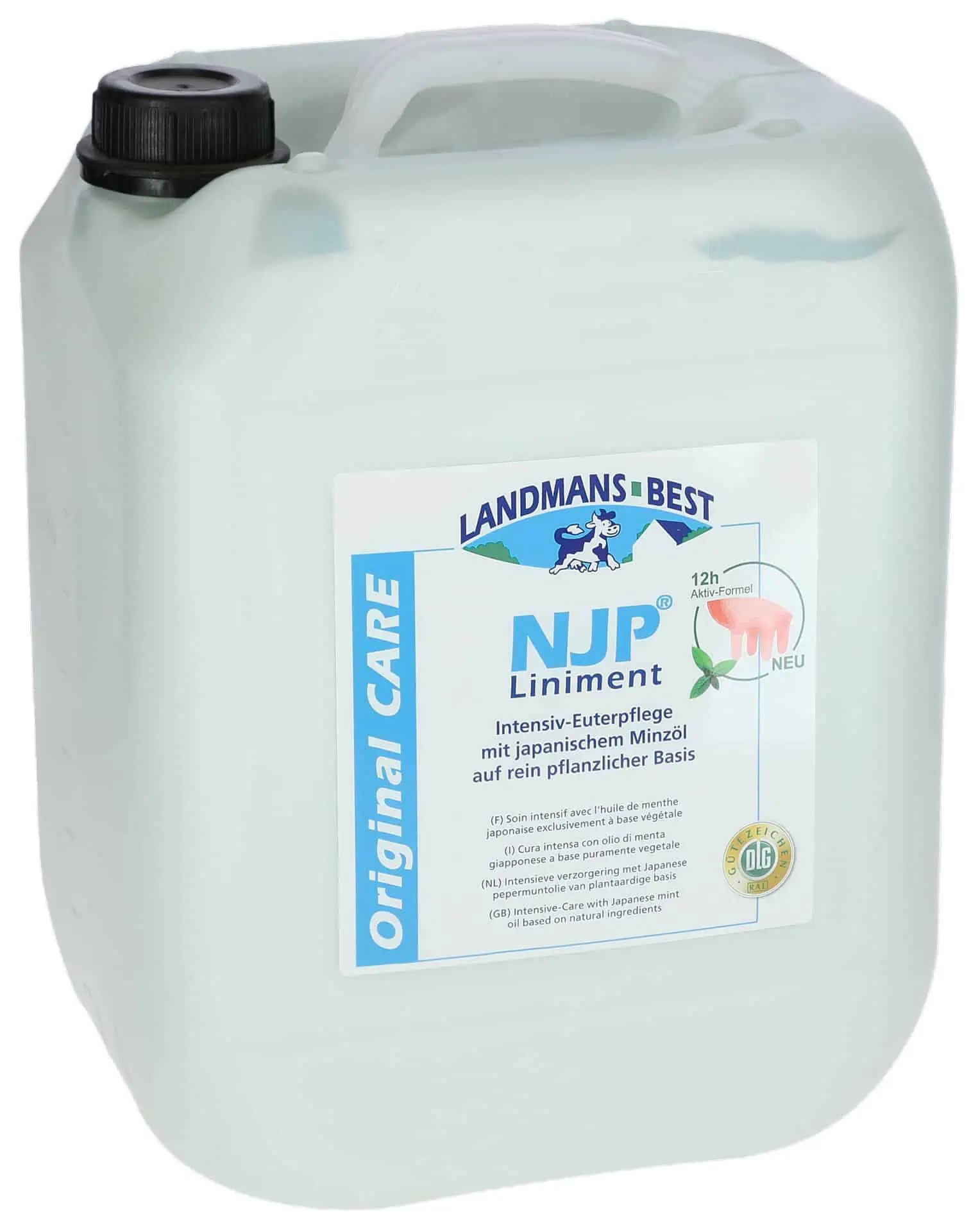 Kerbl Soin de la Mamelle NJP Liniment à l'Huile de Menthe, Formule Active 12h, jerrican 10000 ml