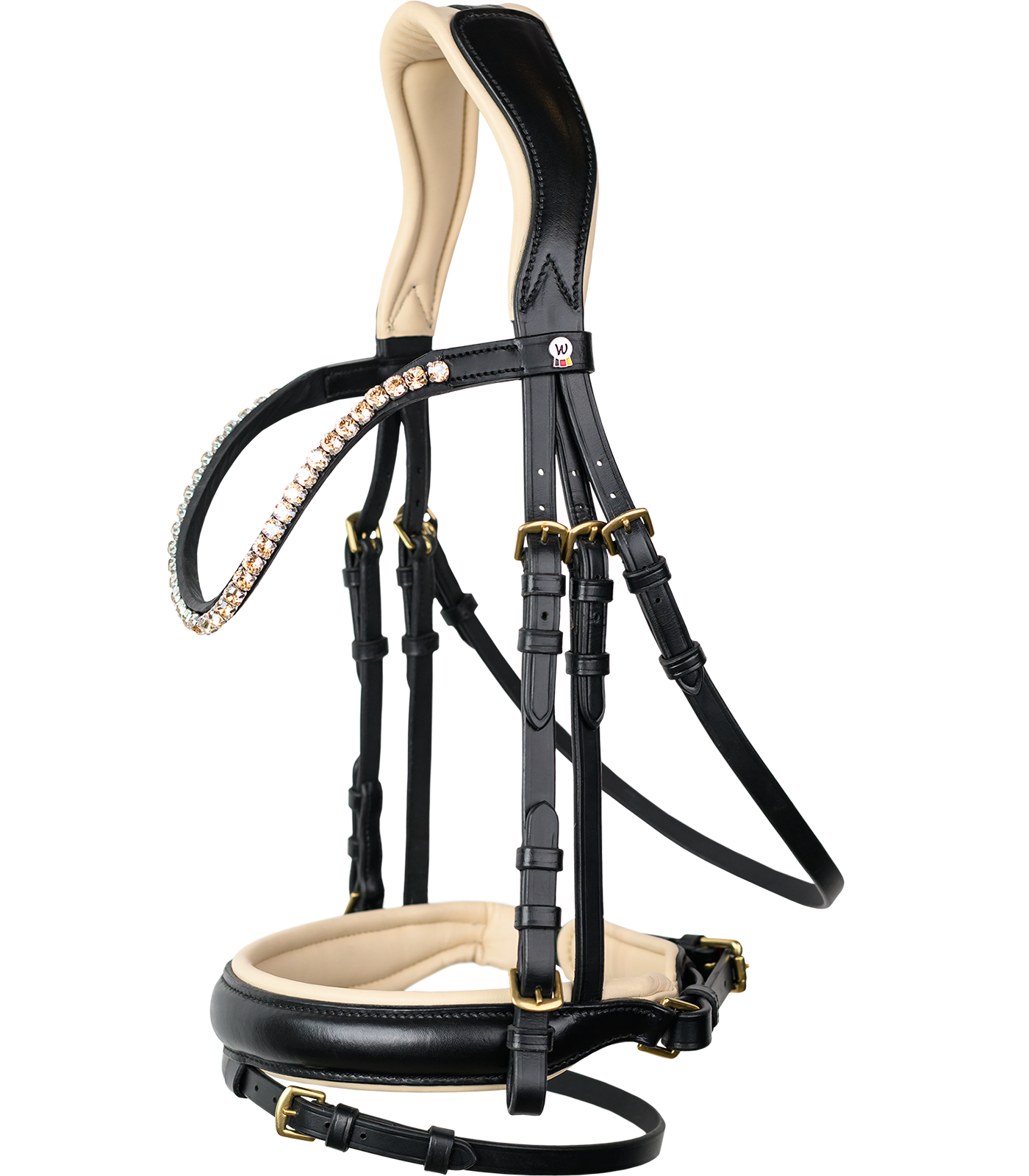 Waldhausen Trensenzaum X-Line Ivory Pony, schwedisch kombiniert, schwarz