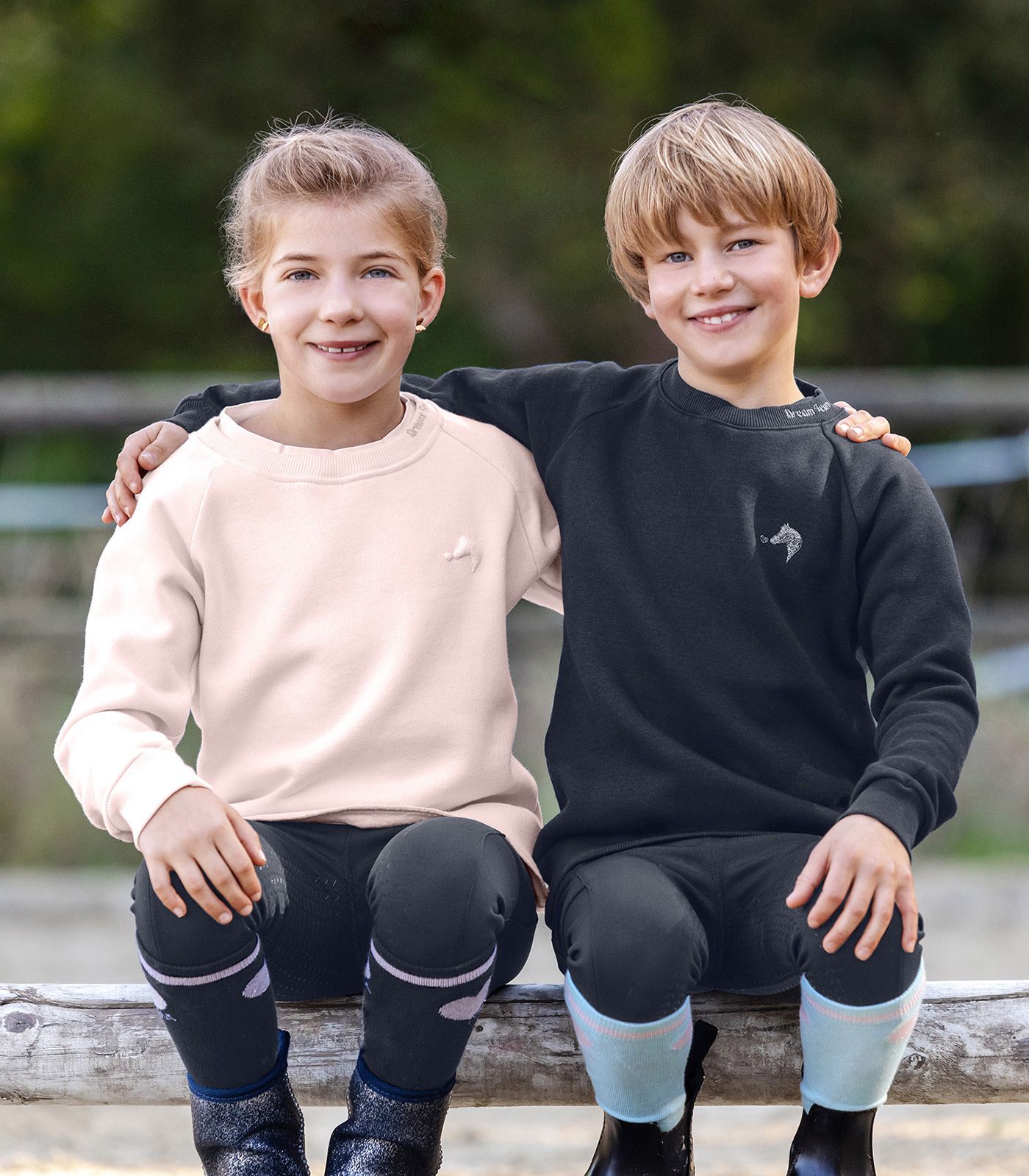 ELT Sweatshirt Lucky Marla, Barn, mjuk och skön ridtröja, ljusrosa, Storlek 110/116