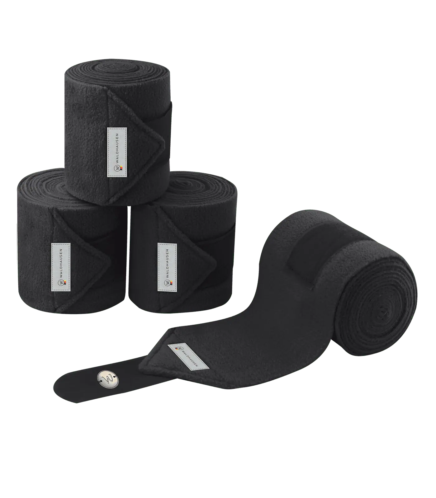 Waldhausen Fleecebandagen modern rosé, schwarz/gold, FULL (4 Stück)