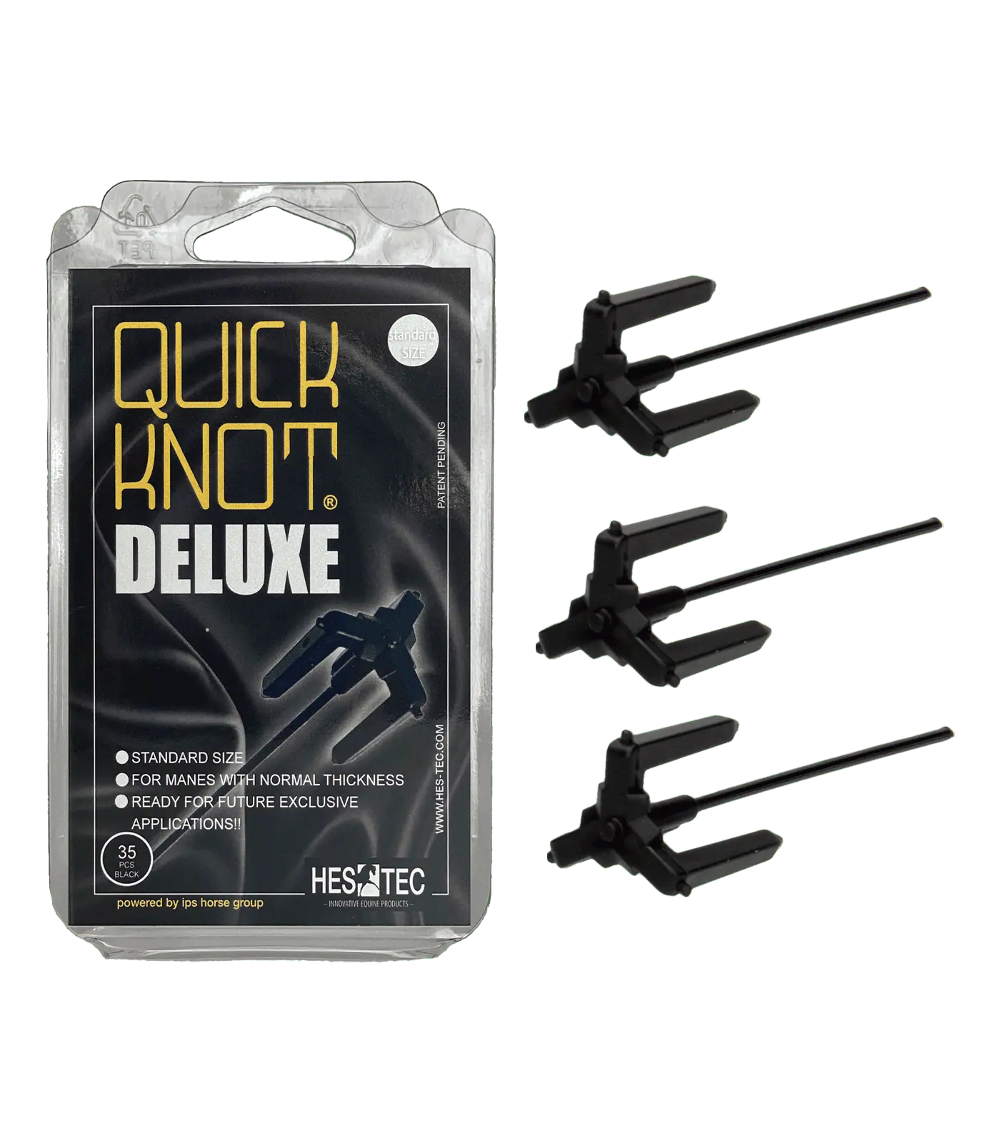Hes-tec Quick Knot Deluxe Plaiting Aid for Competition Plaits, packaging
