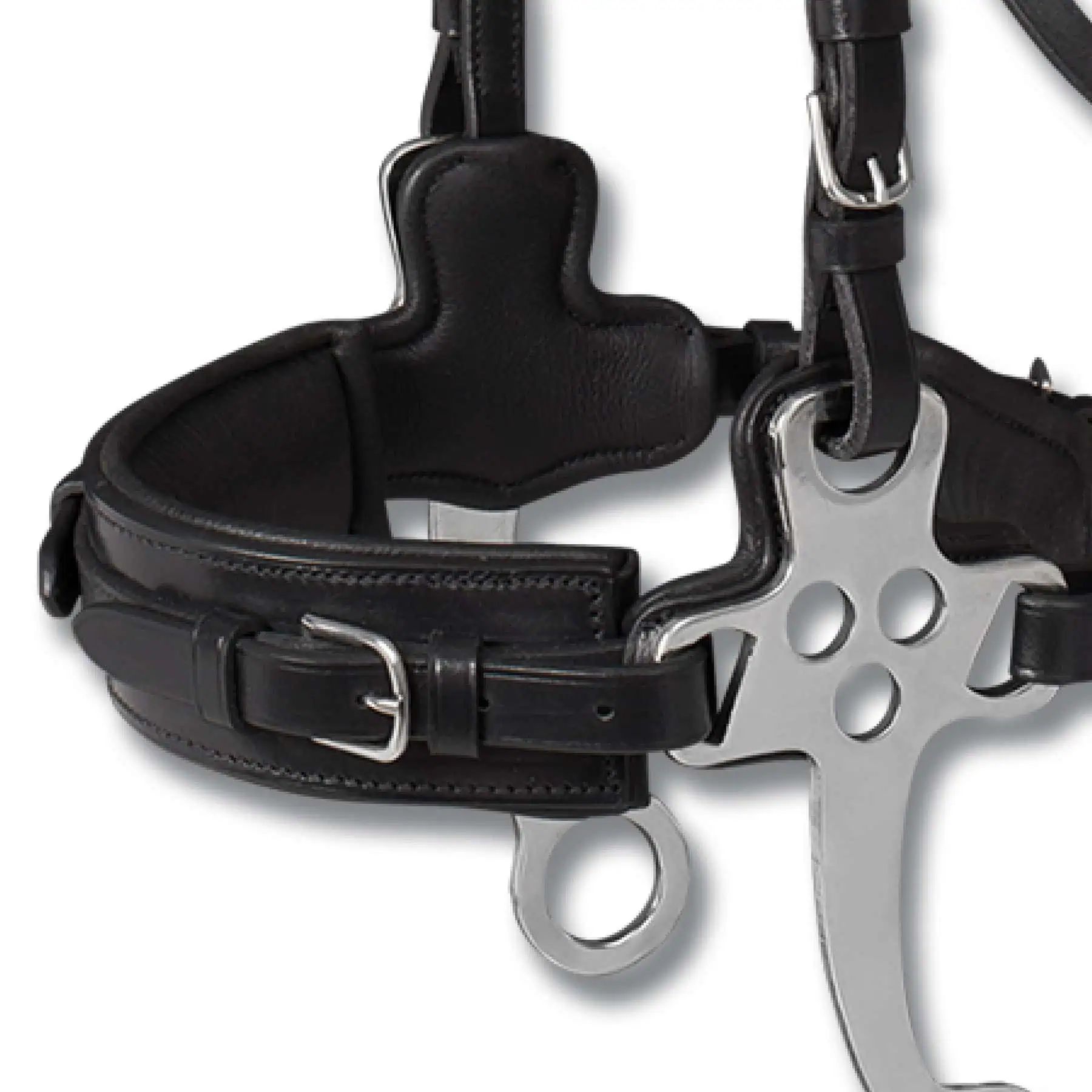 Bridon Waldhausen X-Line Hackamore sans mors, cuir, noir FULL