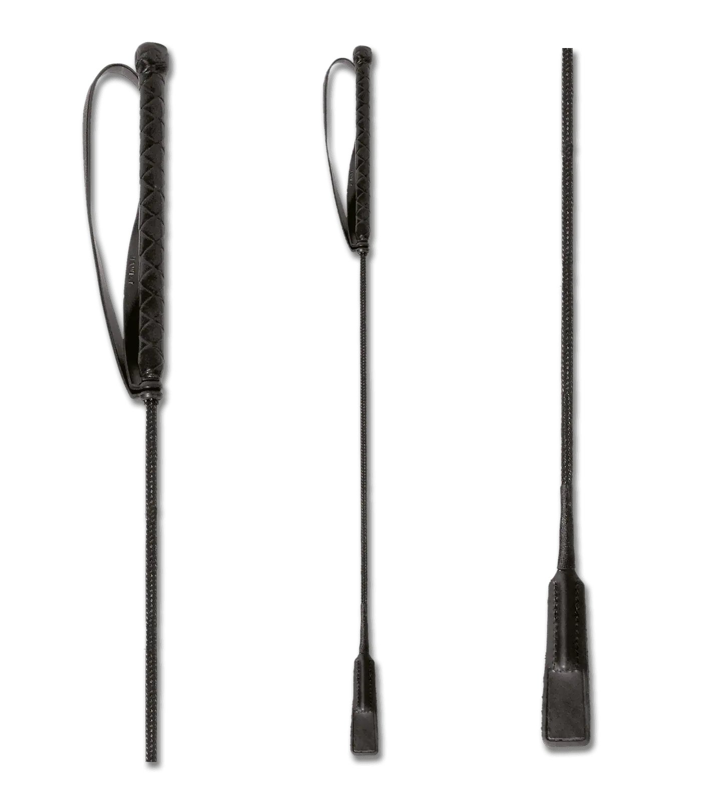 Cravache d'obstacle Waldhausen claquette fine en cuir, noire