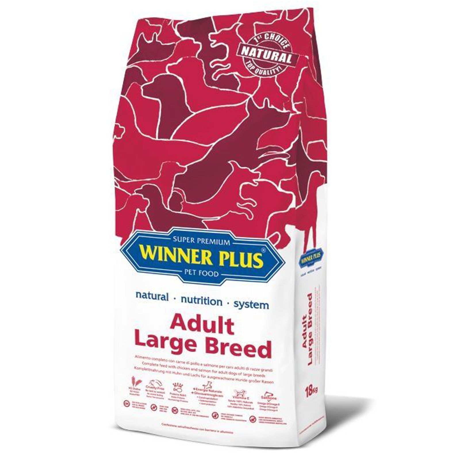 Winner Plus Super Premium Adult Large Breed 18 kg, förpackning