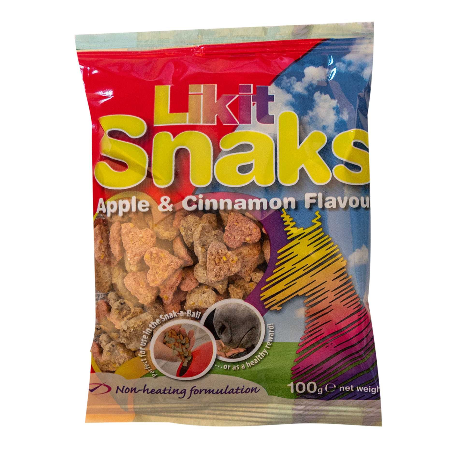 Likit Snaks Pferdeleckerli, 100 g, Apfel-Zimt, ohne künstliche Farbstoffe, Verpackung