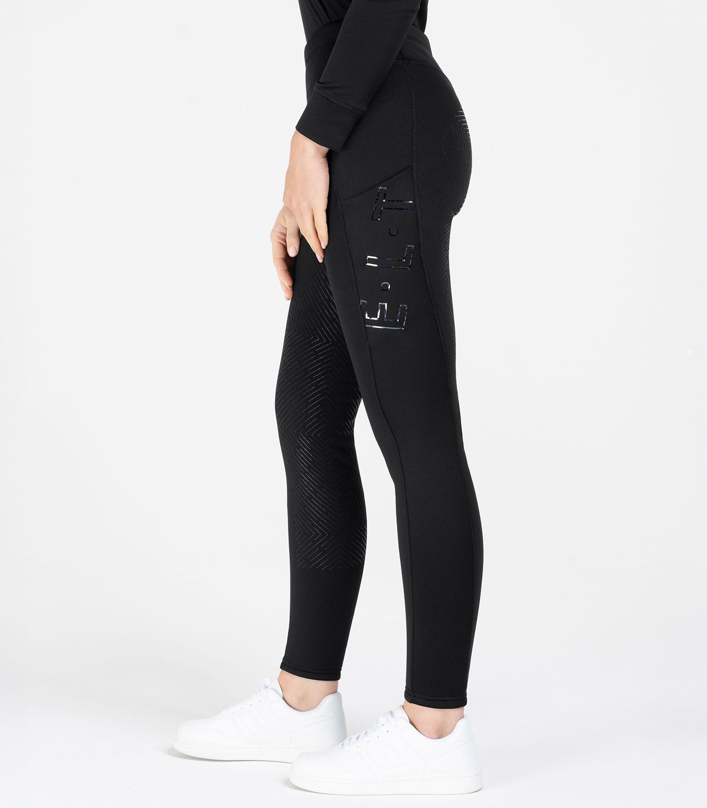 ELT Rica termo ridtights med helsilikon, teddyfodrade, svart 116