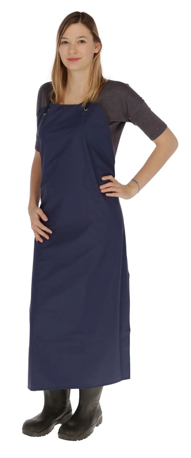 Tablier de traite et de lavage Kerbl PU bleu, imperméable, vue de face