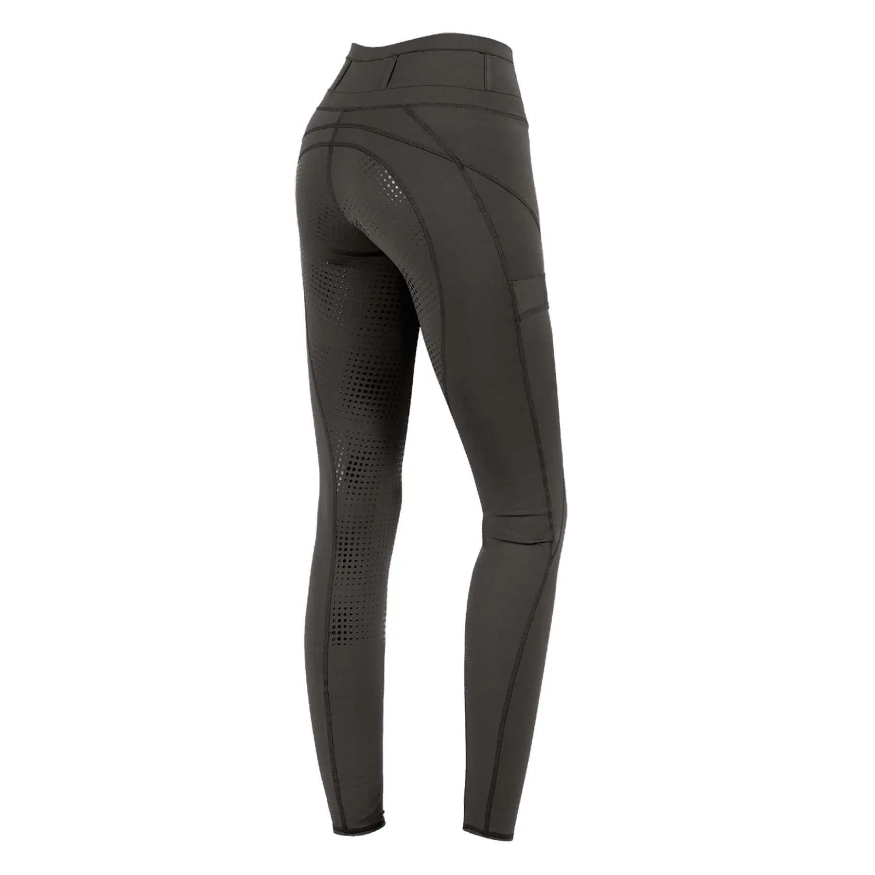 ELT Reitleggings High Waist Hanna, Kompression & Silikon-Vollbesatz, schlamm 40