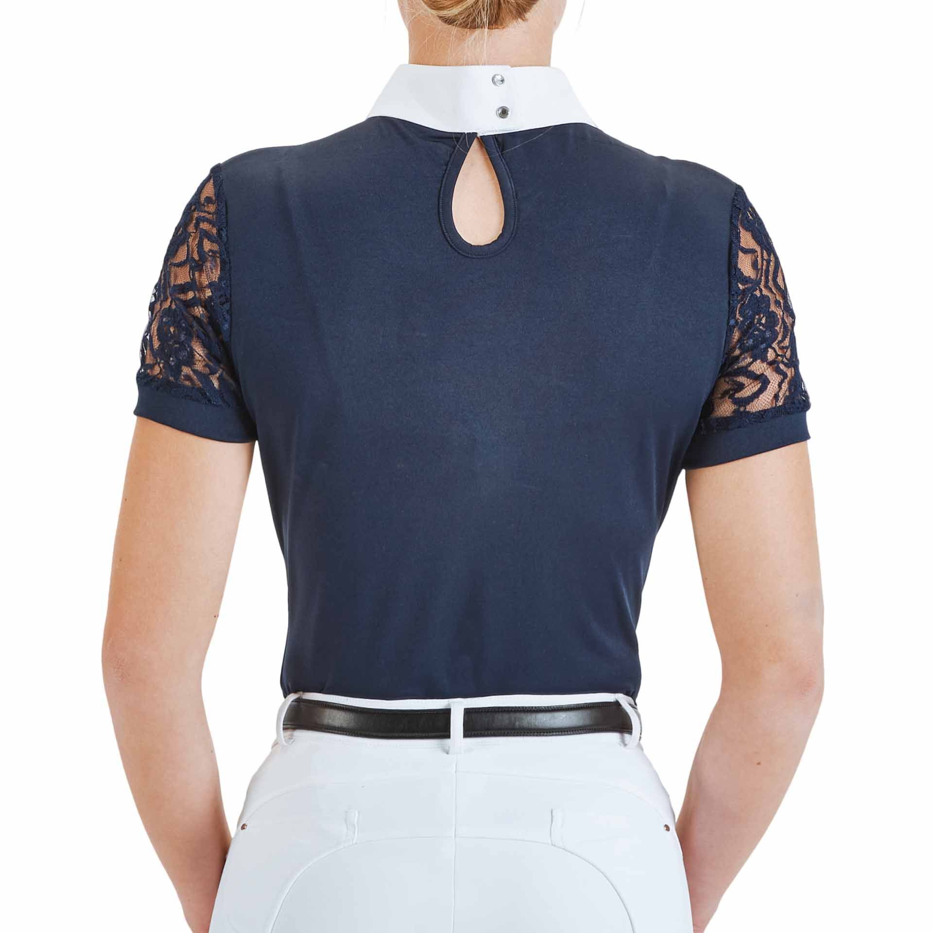 BUSSE Turnier-Shirt RAVENNA, Kurzarm mit Stehkragen, Rückansicht