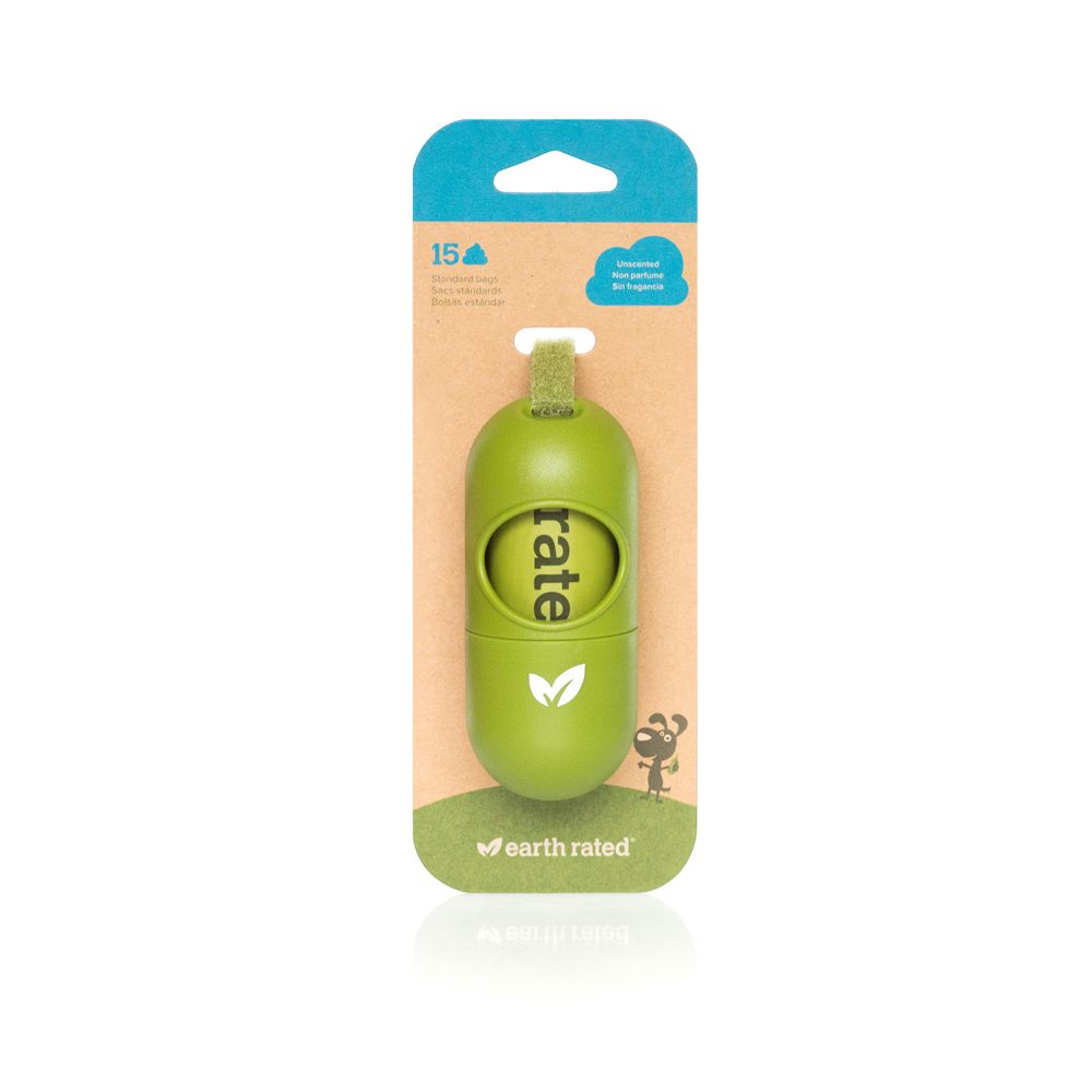 Earth Rated® Leash Dispenser with Unscented Bags, packaging