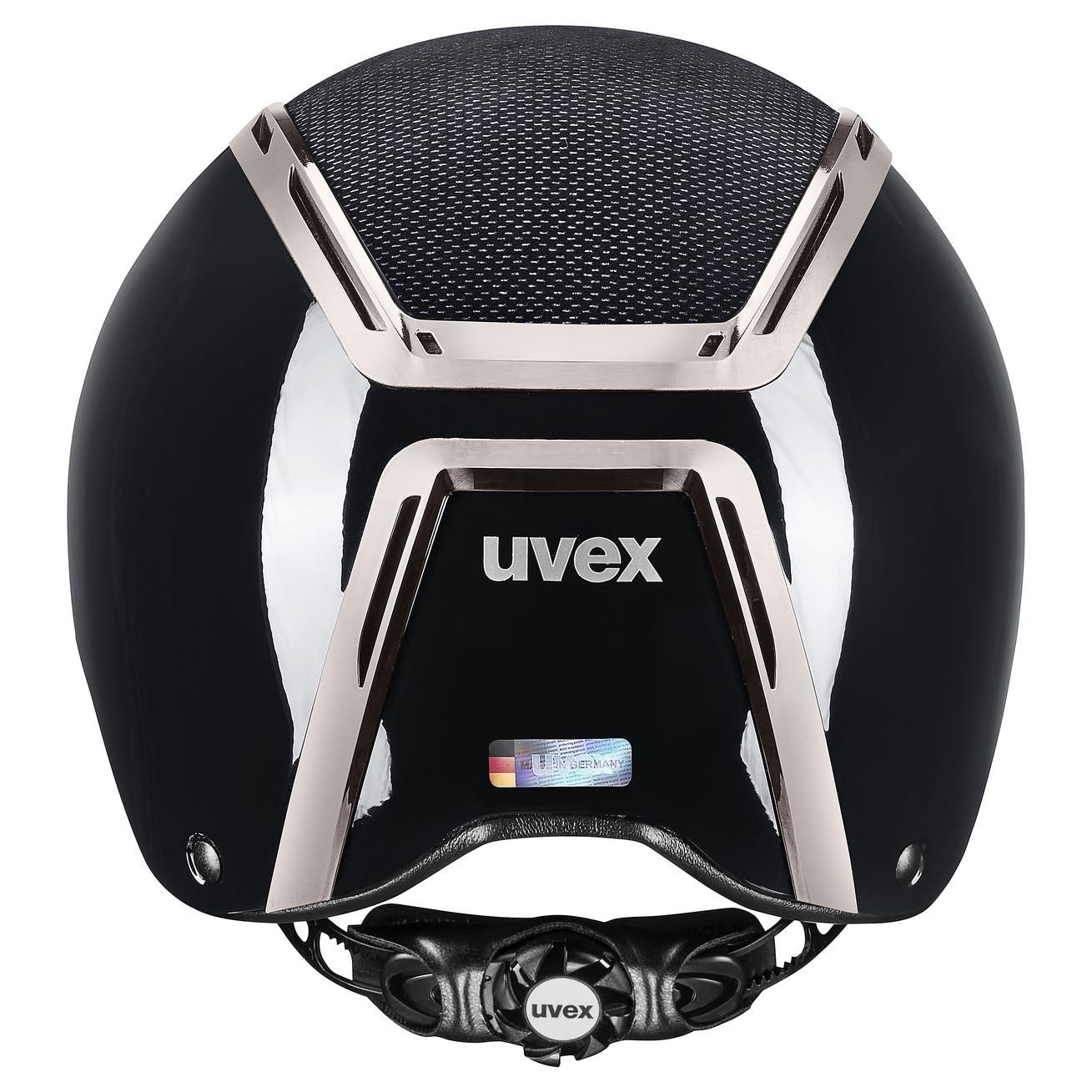 uvex Reithelm exxeed elegance, schwarz, Rückansicht