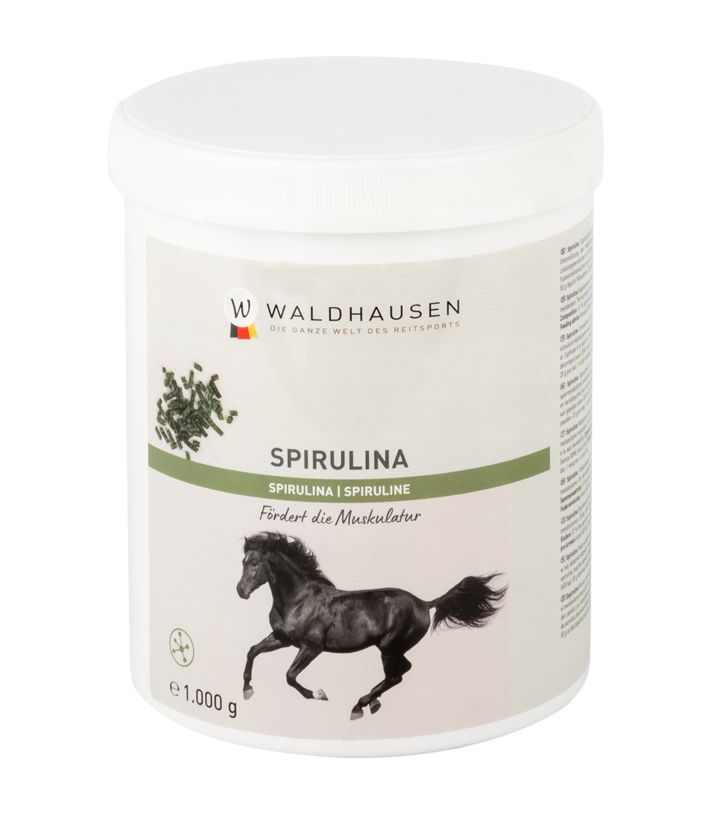 Waldhausen Pelete Spirulină Cal, susține masa musculară, 1 kg, ambalaj