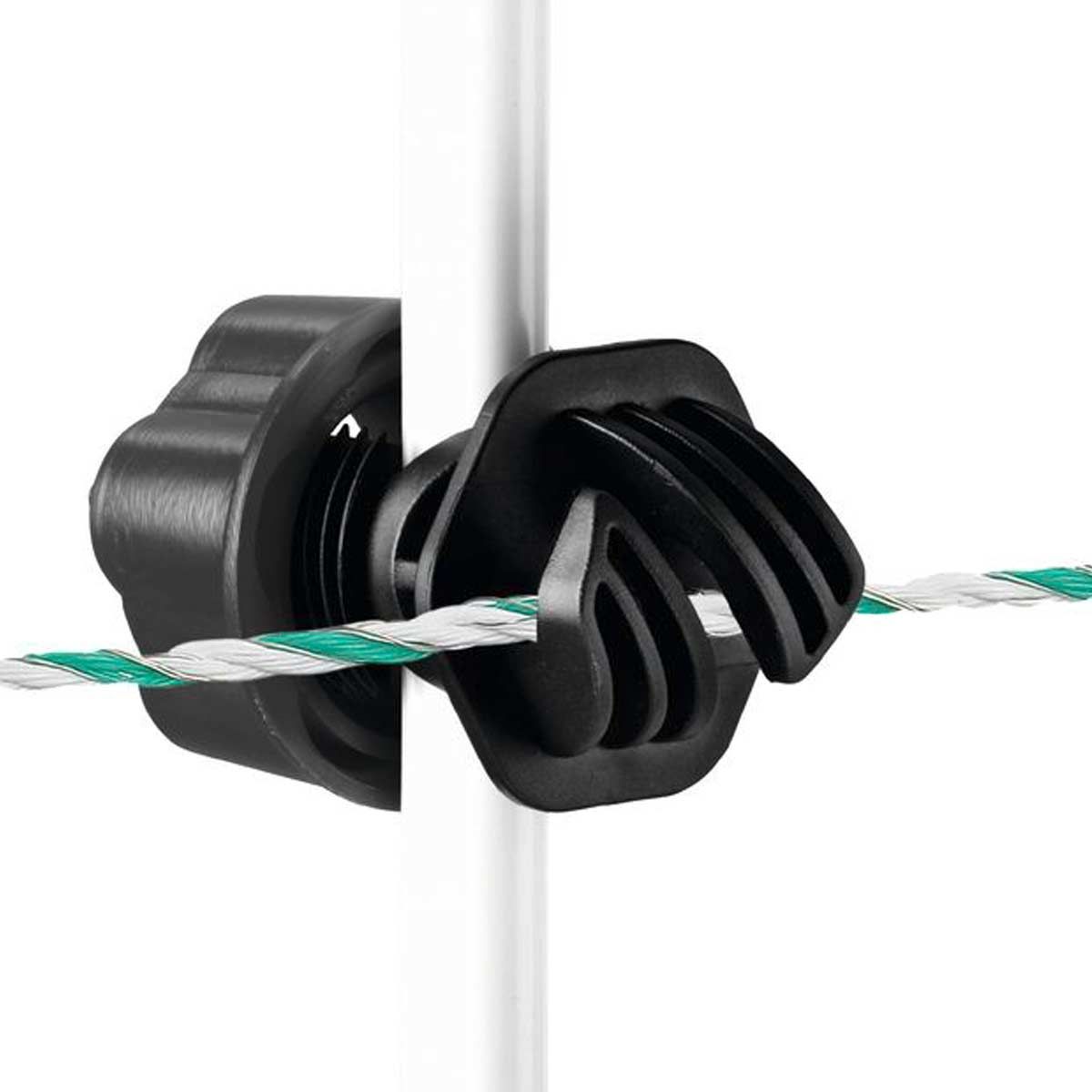 AKO Schraubisolator Vario Plus für Litze, Draht & Seil, 10 Stk., im Einsatz, Isolator