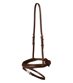 Braunes Reithalfter aus Leder mit verstellbaren Riemen und Schnallen
