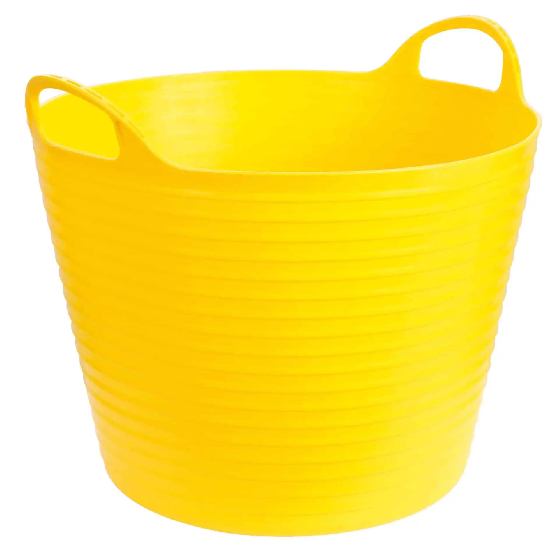 Kerbl FlexBag rugalmas vályú, 12 L, fekete, tartós műanyagból, sárga
