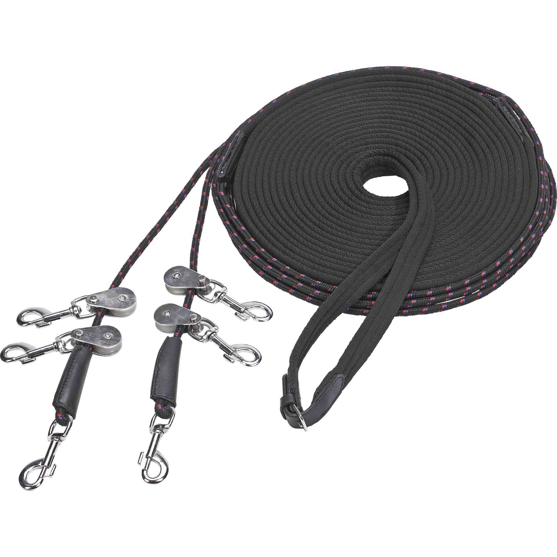 BUSSE Rênes de longe double SOFT-UMLENKROLLEN 14 noir