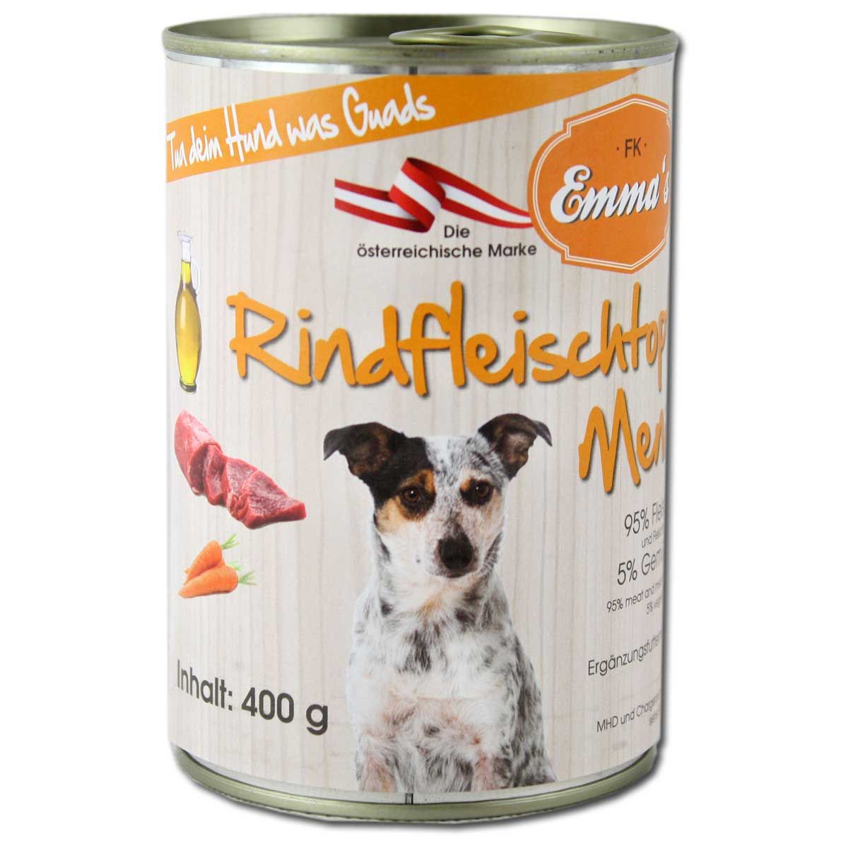 Emmas Hundefutter Rindfleischtopf Menü