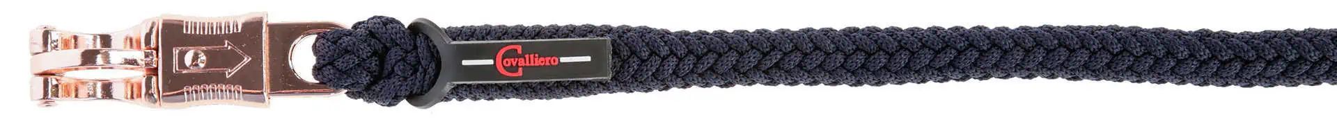 Longe Classy Covalliero, longe robuste pour cheval, bleu marine, fermoir panique