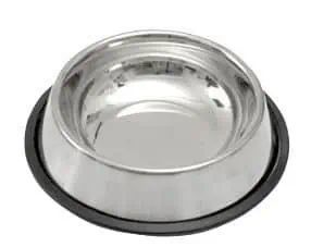 Kerbl Cat Bowl Non-Slip, Stainless Steel 200 ml with Rubber Rim