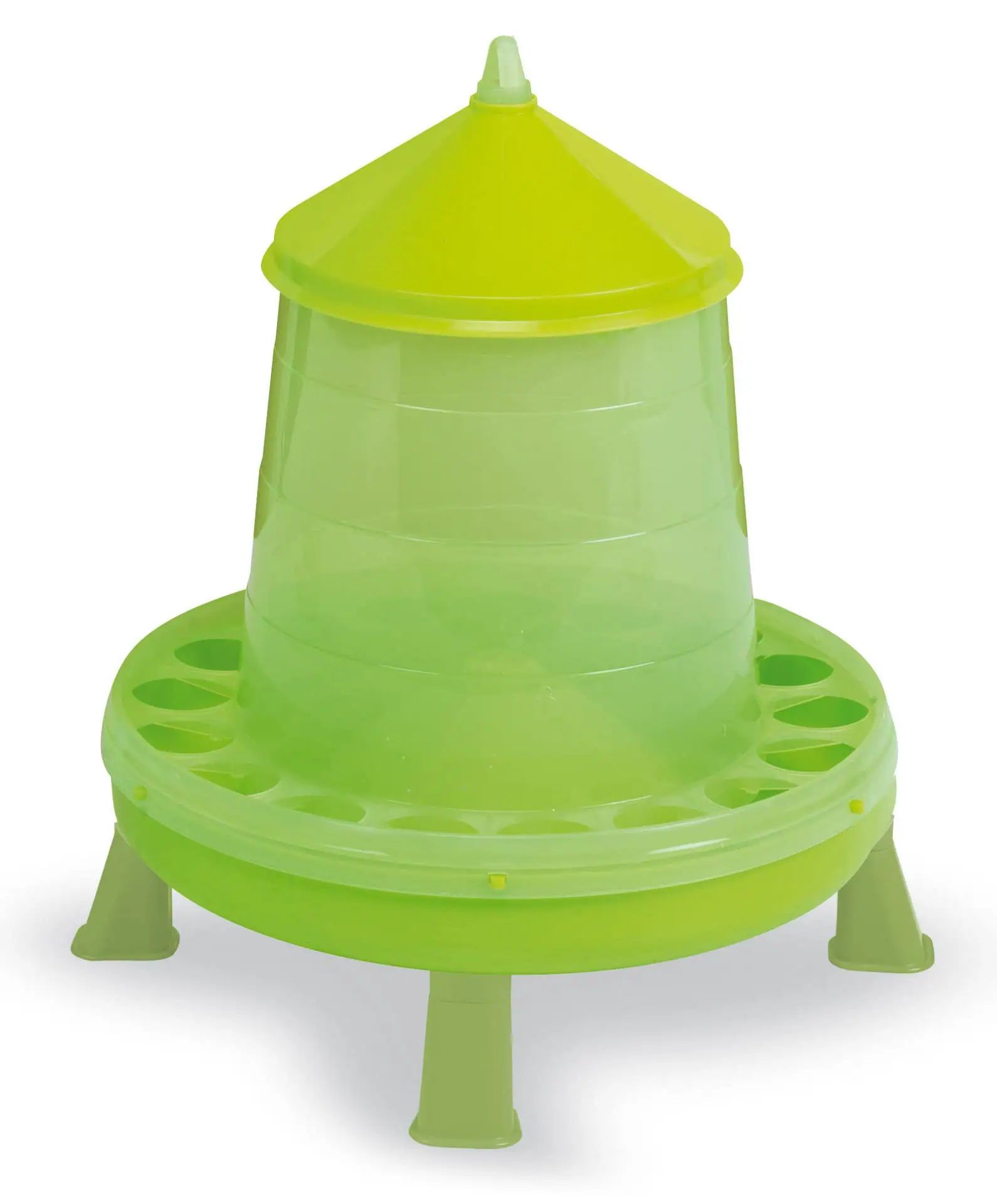 Mangeoire pour poules en plastique 8 kg avec pieds , vert
