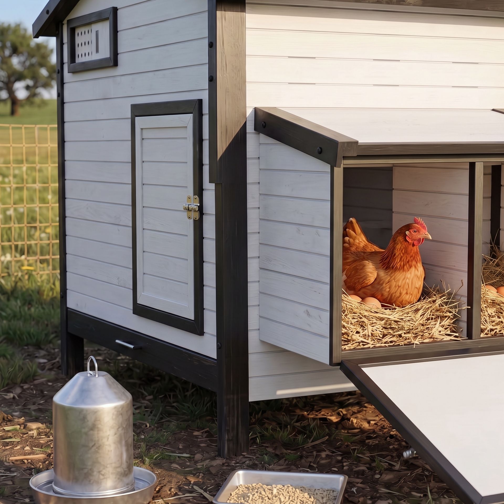 Agrarzone Poulailler Ecoflex Hen Haus avec pondoir, résistant aux intempéries