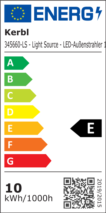 LED, OUTDOOR LIGHT, OUTDOOR SPOTLIGHT, ENERGY LABEL E, A-CLASS