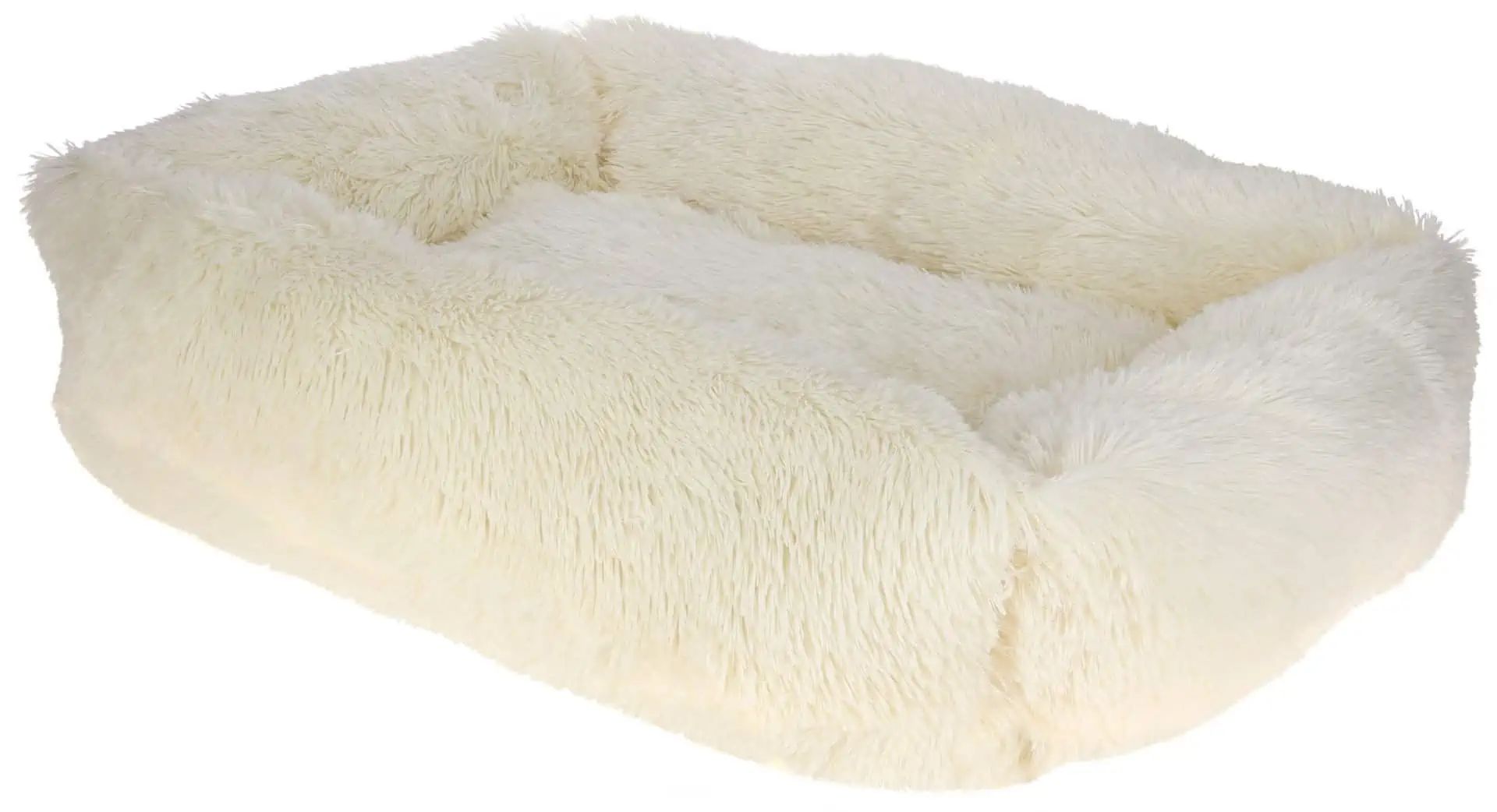 Kerbl Corbeille Fluffy crème, panier peluche moelleux, 80x60 cm