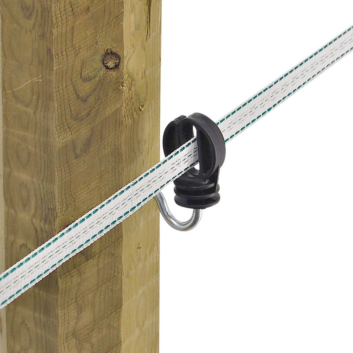 Kerbl Isolateur annulaire large bande 20 mm, lot de 15 avec vis bois, détail, piquet
