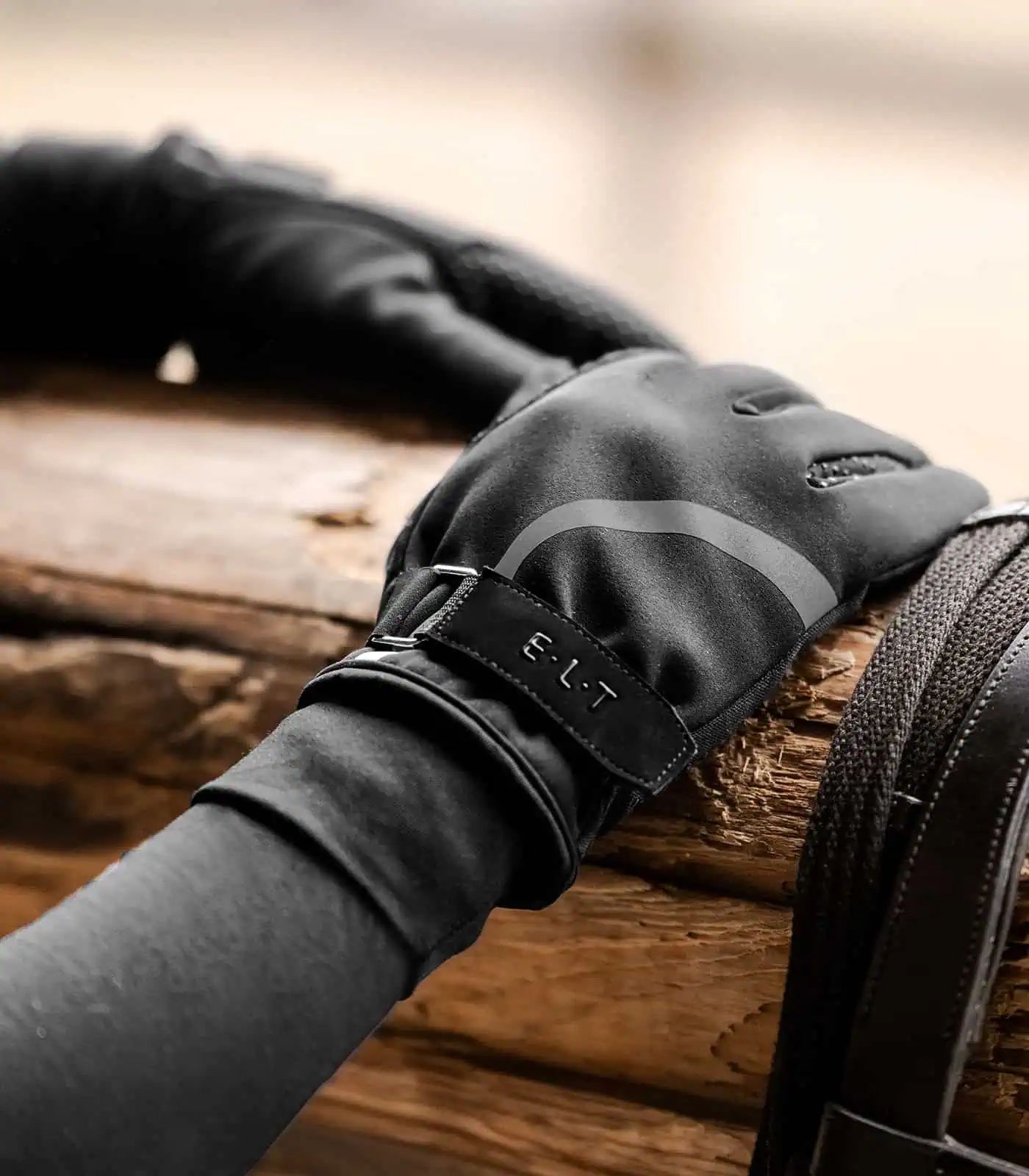 Gants d'équitation E·L·T Locarno, gants d'hiver avec renfort aux rênes, M