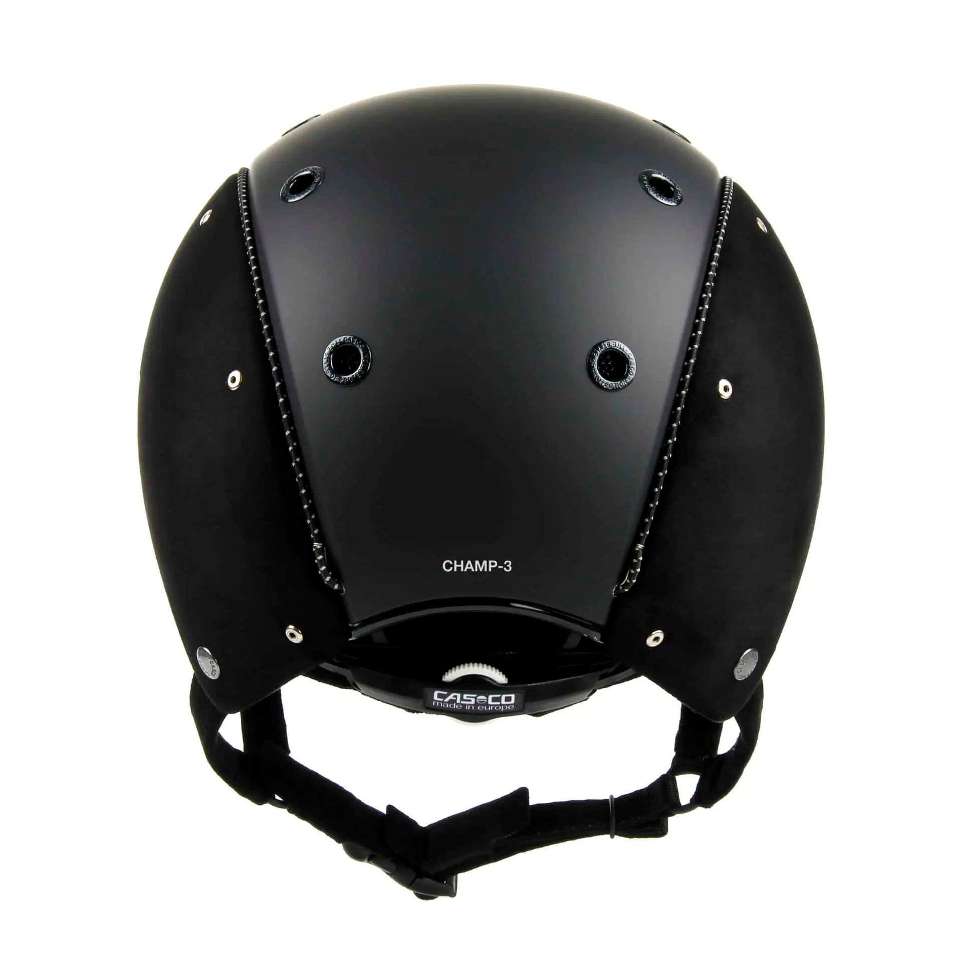 Casque d'équitation Casco Champ-3 Nubuck, chic et sécurisé, Disk-Fit Vario, vue arrière