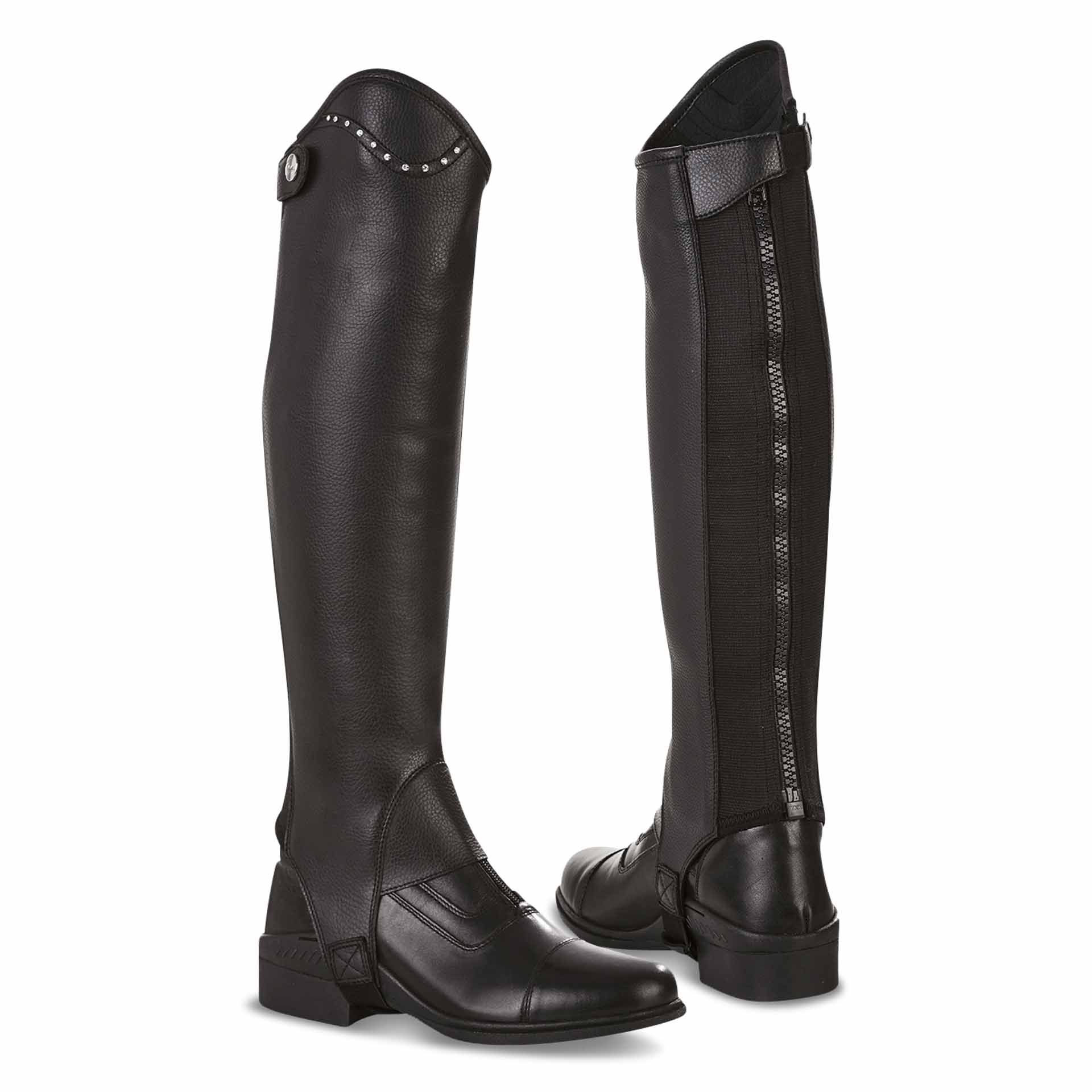 BUSSE Ghette da equitazione SOFT CRYSTAL-JR C_XS argento/nero/cristallo