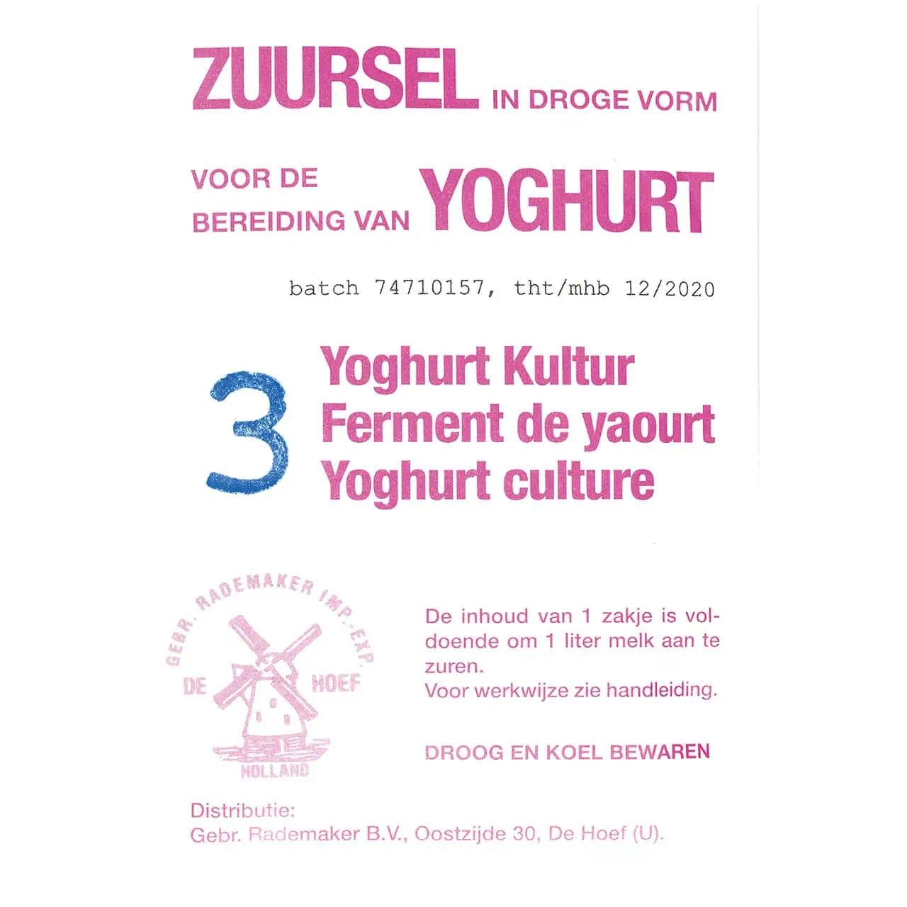 Milky Cultură de Iaurt pentru Iaurt de Casă, 3 Pliculețe, etichetă