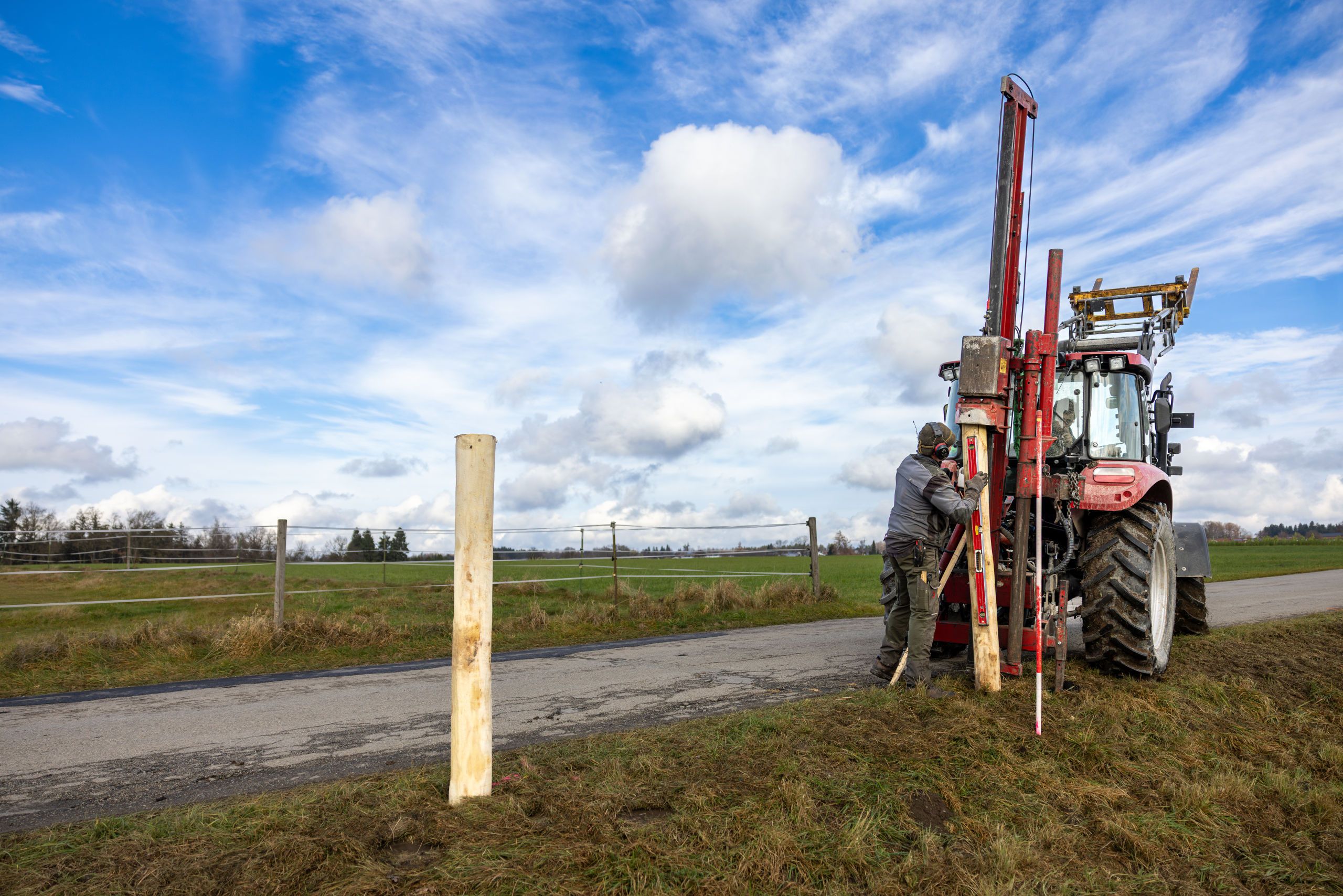 Traktor, Traktor montiert, Bohrmaschine, Feldarbeit, Bauarbeiten