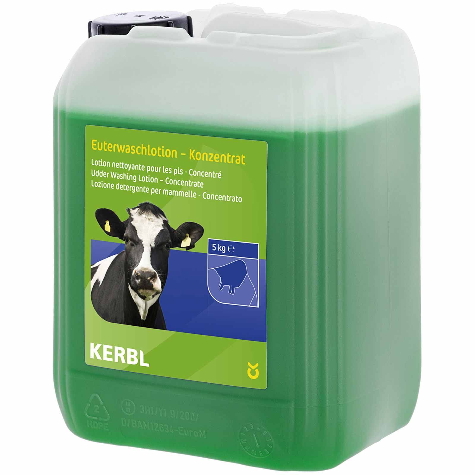 Kerbl Lotion de Lavage du Pis Concentrée, 5 Litres pour Mamelles, emballage