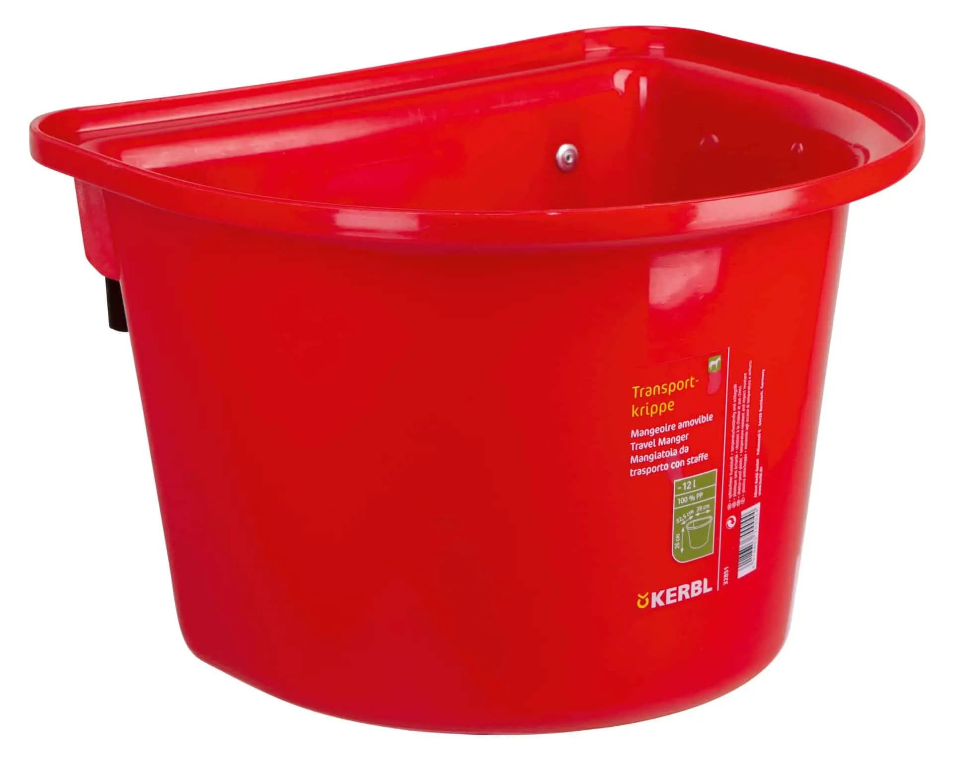 Kerbl Mangiatoia da trasporto con staffa, 12 l plastica