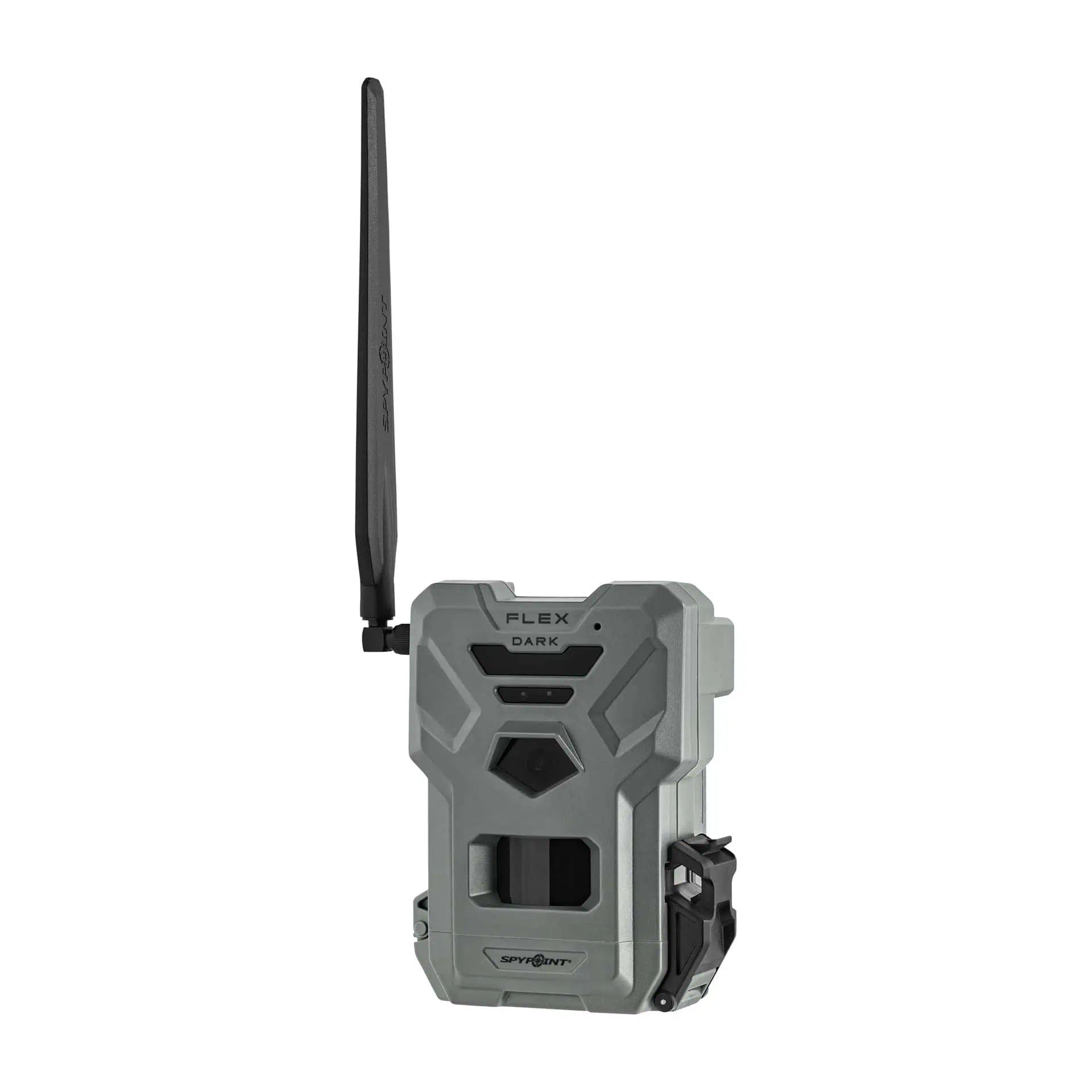 SPYPOINT Wildkamera FLEX-DARK mit Mobilfunk, 40 MP, Seitenansicht, Halterung