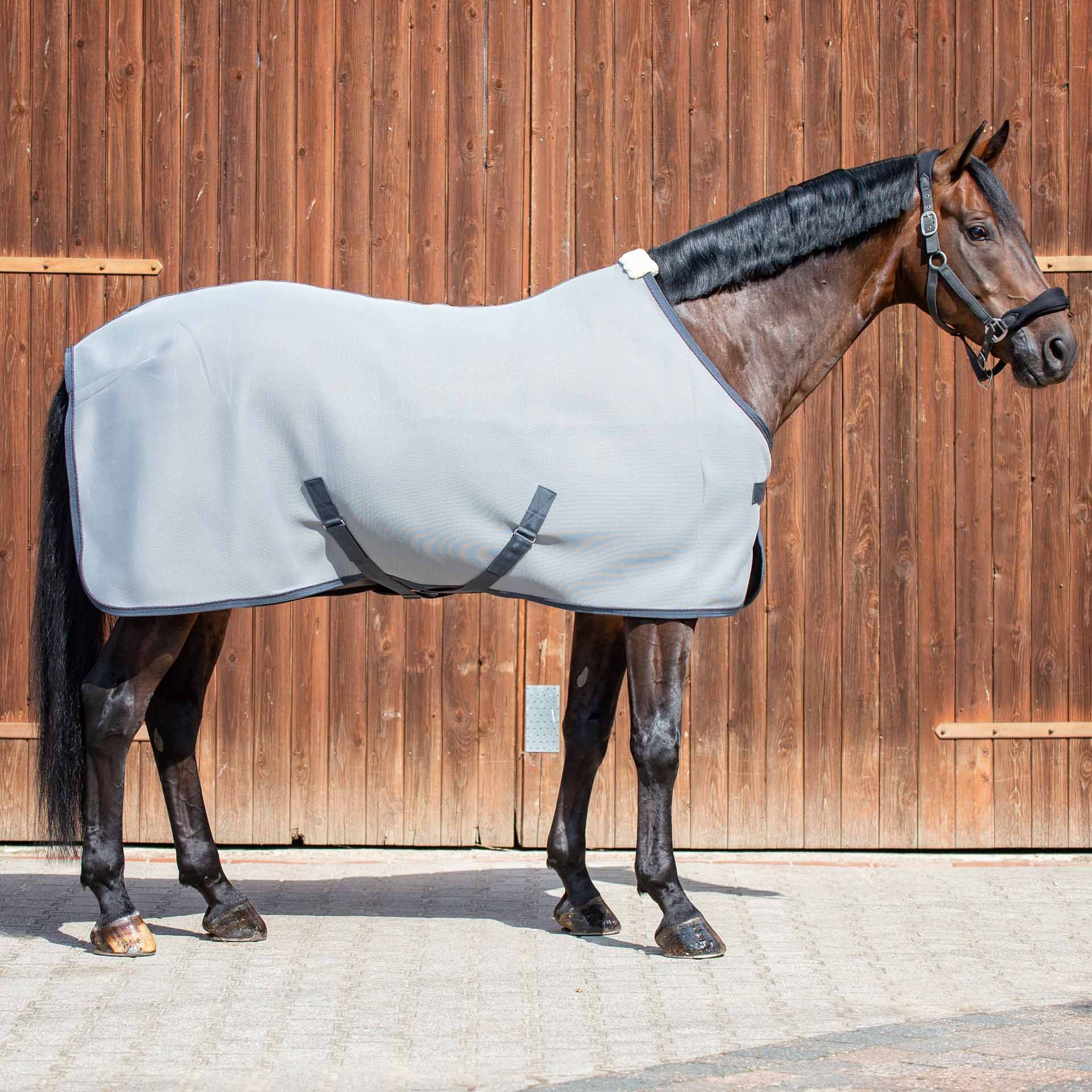Couverture séchante BUSSE 3D AIR, séchage rapide pour chevaux, 115 cm gris