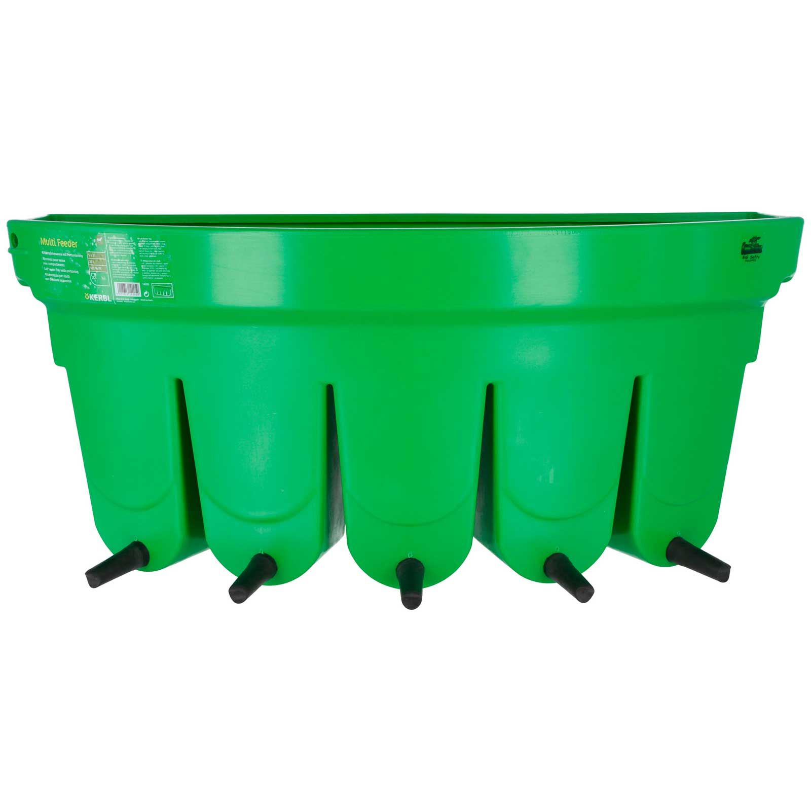 Vasca abbeveratoio Multi Feeder Kerbl a 5 scomparti con tettarelle, vista frontale