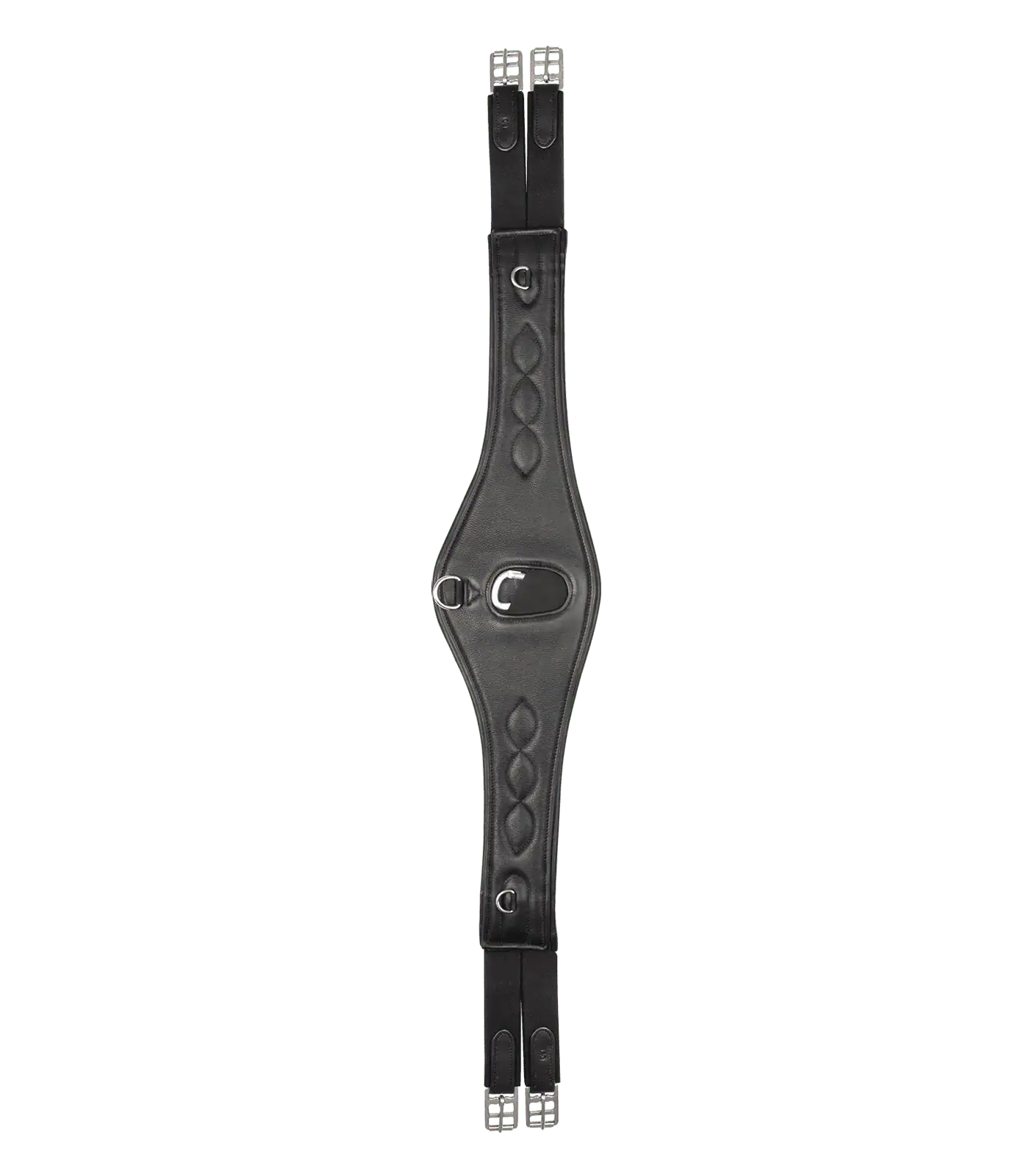Waldhausen Sangle de Selle Comfort, Cuir Souple avec 3 Anneaux D, Noir, 140 cm