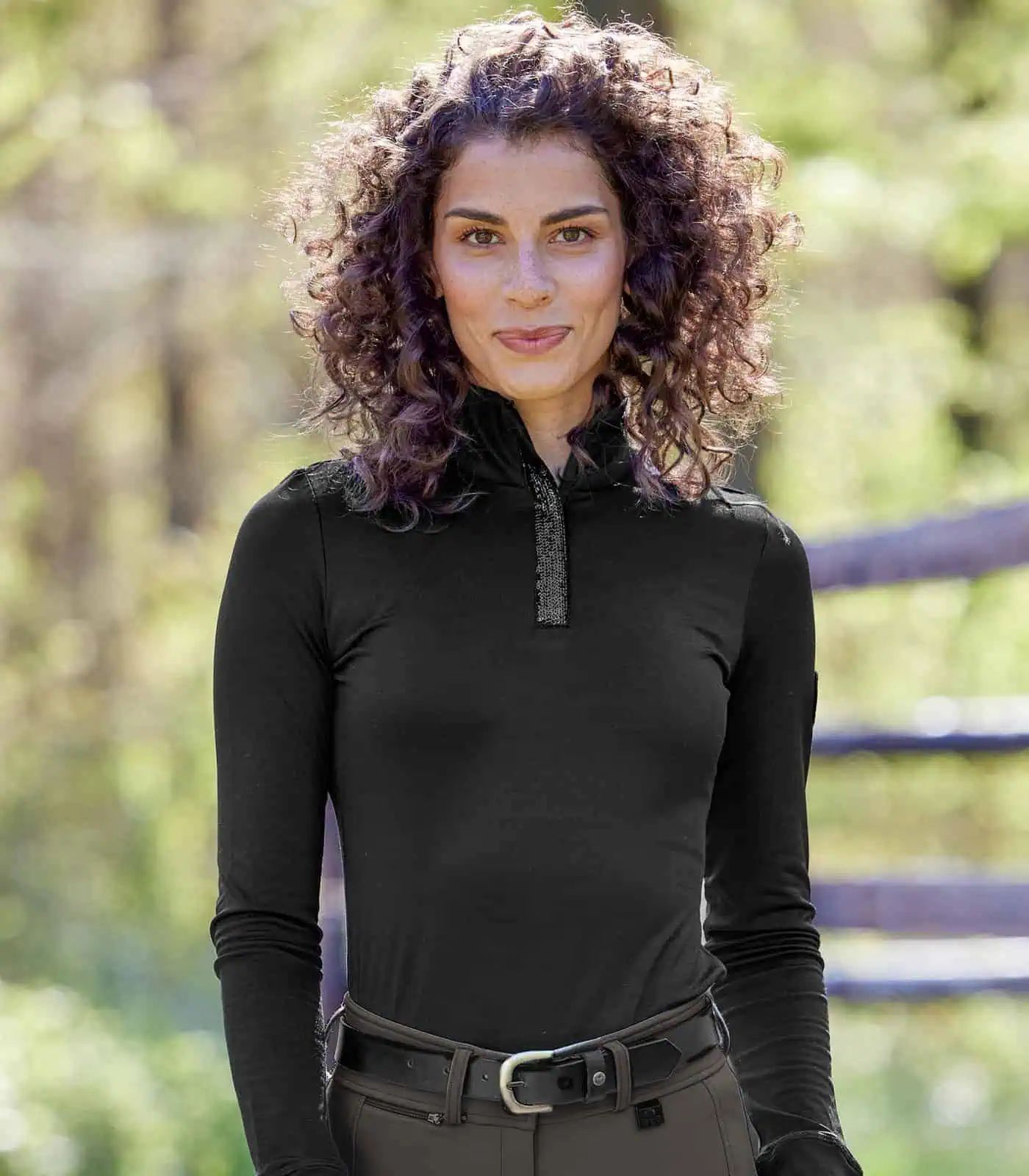 ELT Funktionsshirt Esthal, Reitshirt mit Fleece-Innenseite, schwarz, M